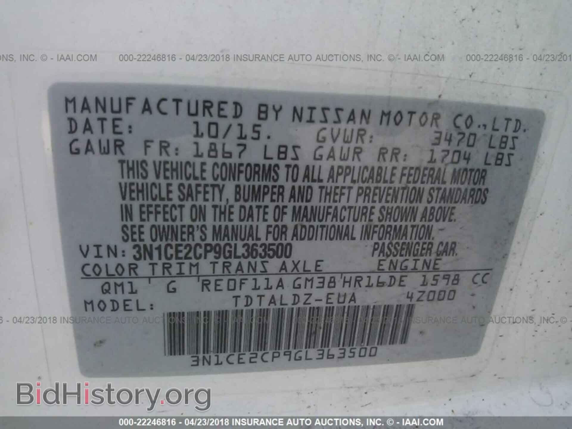 2016 NISSAN VERSA NOTE - VIN: 3N1CE2CP9GL363500 - Photo 9