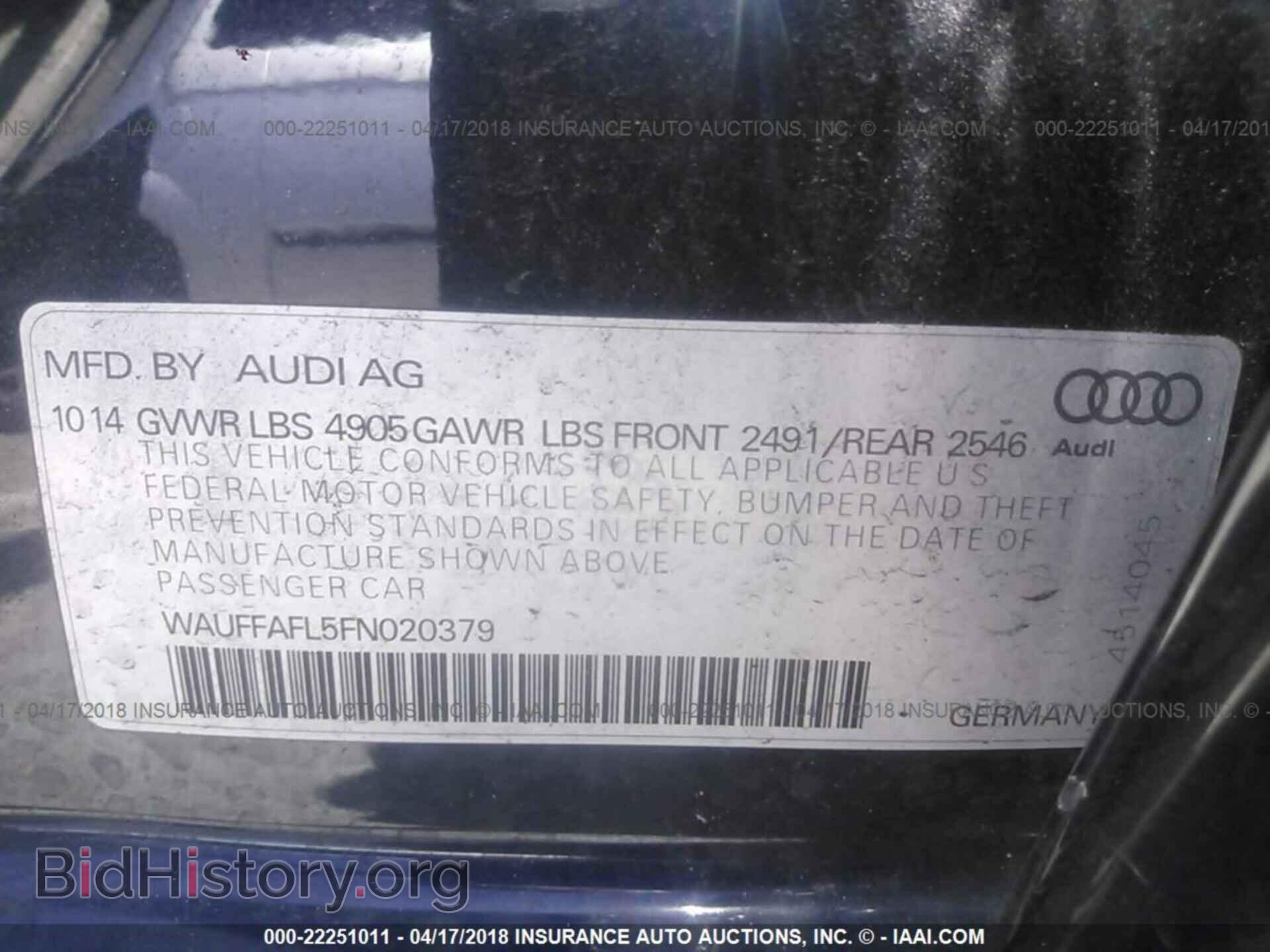 2015 Audi A4 - VIN: WAUFFAFL5FN020379 - Фото 9