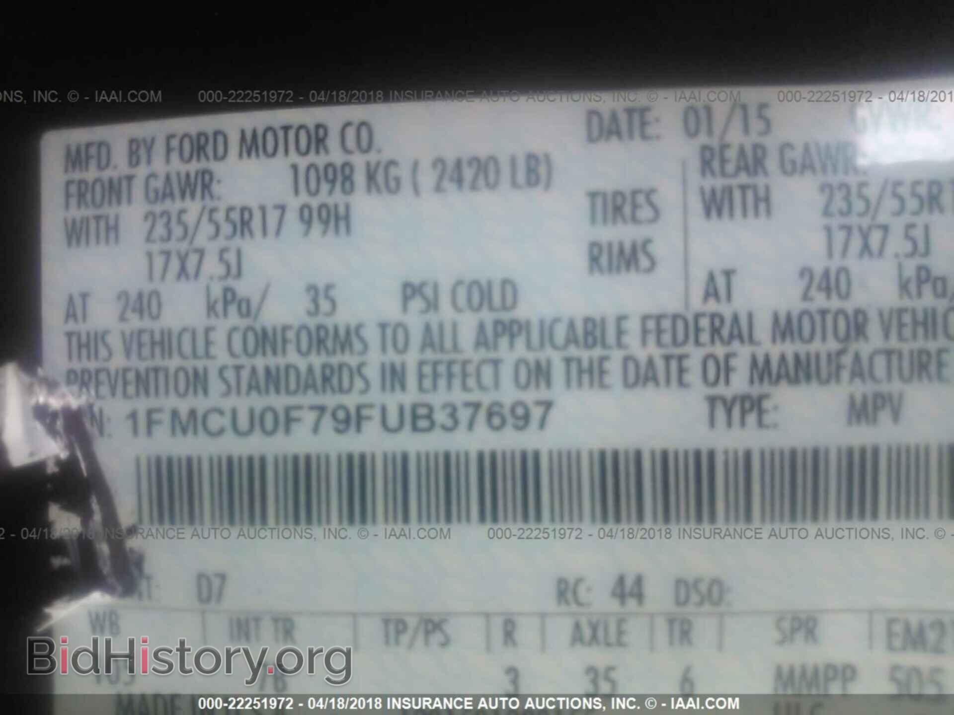 2015 Ford Escape - VIN: 1FMCU0F79FUB37697 - Photo 9