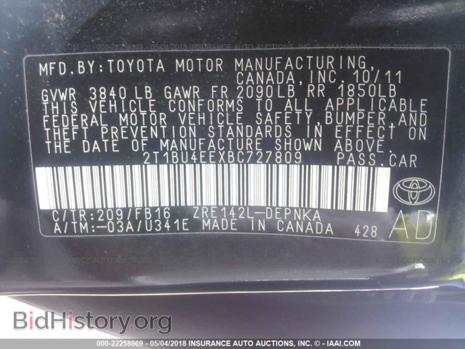 2011 Toyota Corolla - VIN: 2T1BU4EEXBC727809 - Photo 9