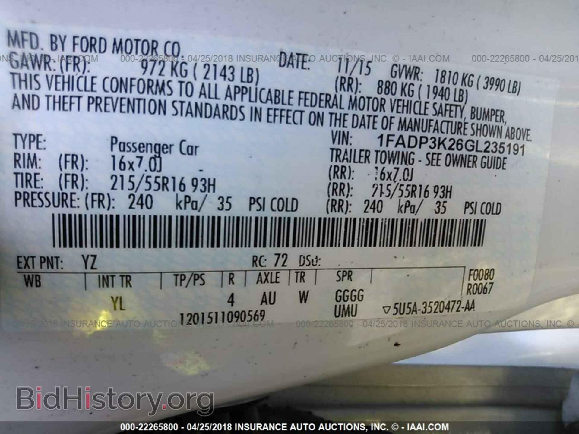 2016 Ford Focus - VIN: 1FADP3K26GL235191 - Фото 9