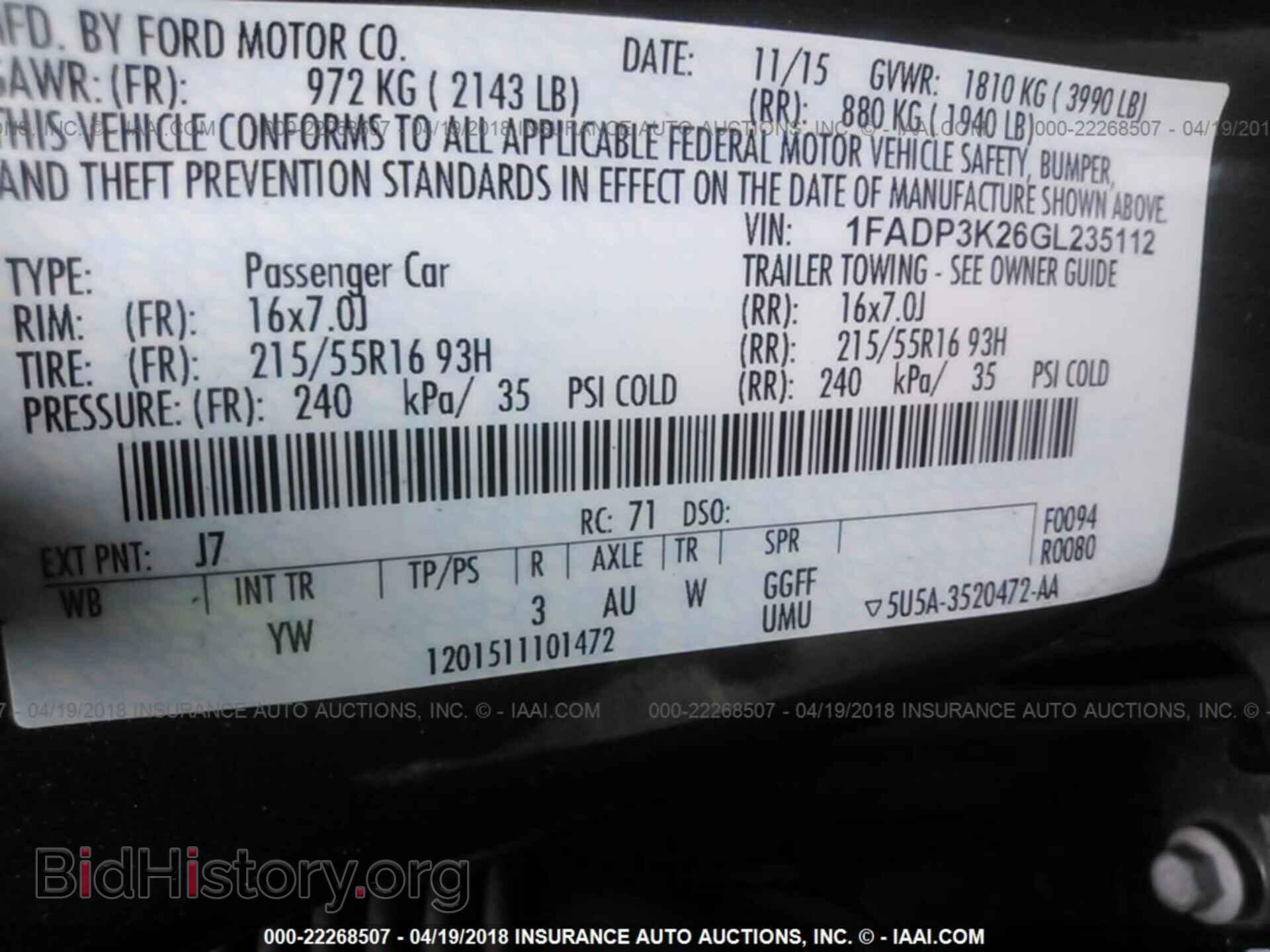 2016 Ford Focus - VIN: 1FADP3K26GL235112 - Фото 9