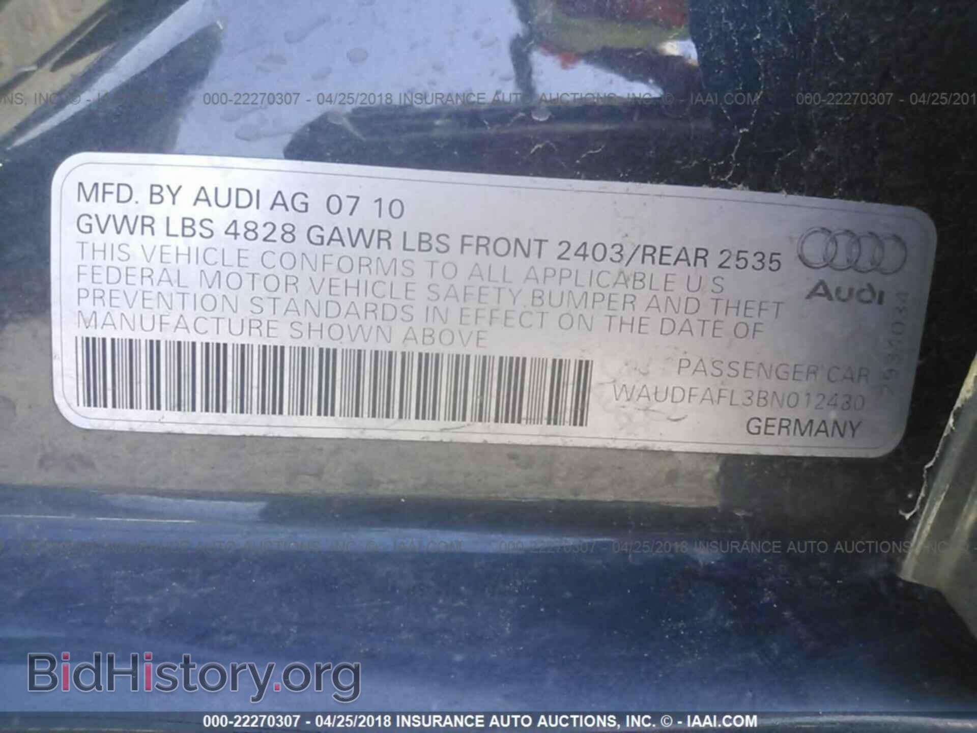 2011 Audi A4 - VIN: WAUDFAFL3BN012430 - Photo 9