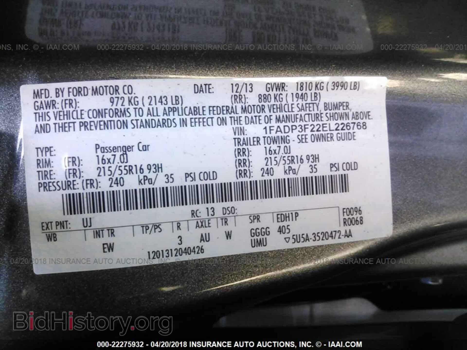 2014 FORD FOCUS - VIN: 1FADP3F22EL226768 - Photo 9