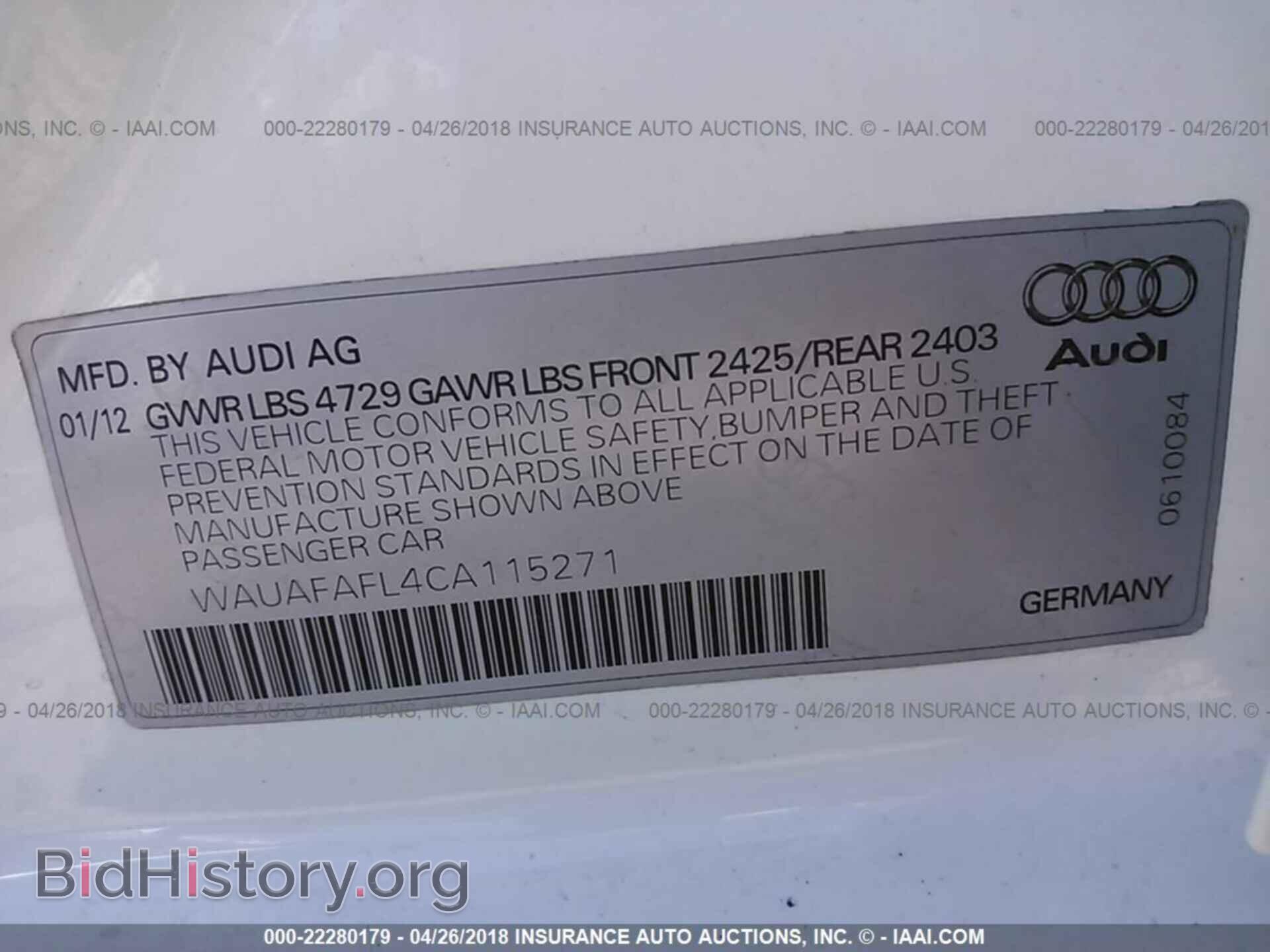 2012 Audi A4 - VIN: WAUAFAFL4CA115271 - Photo 9