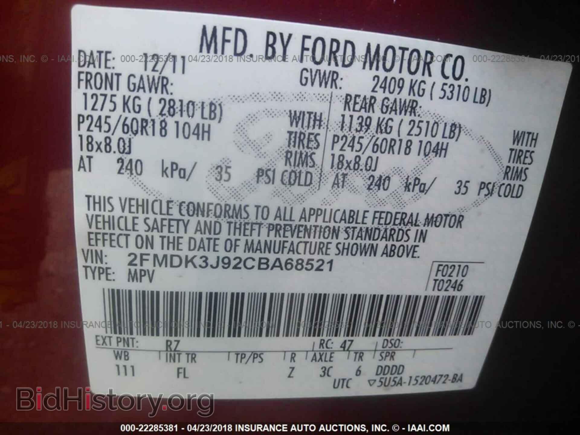 2012 Ford Edge - VIN: 2FMDK3J92CBA68521 - Photo 9