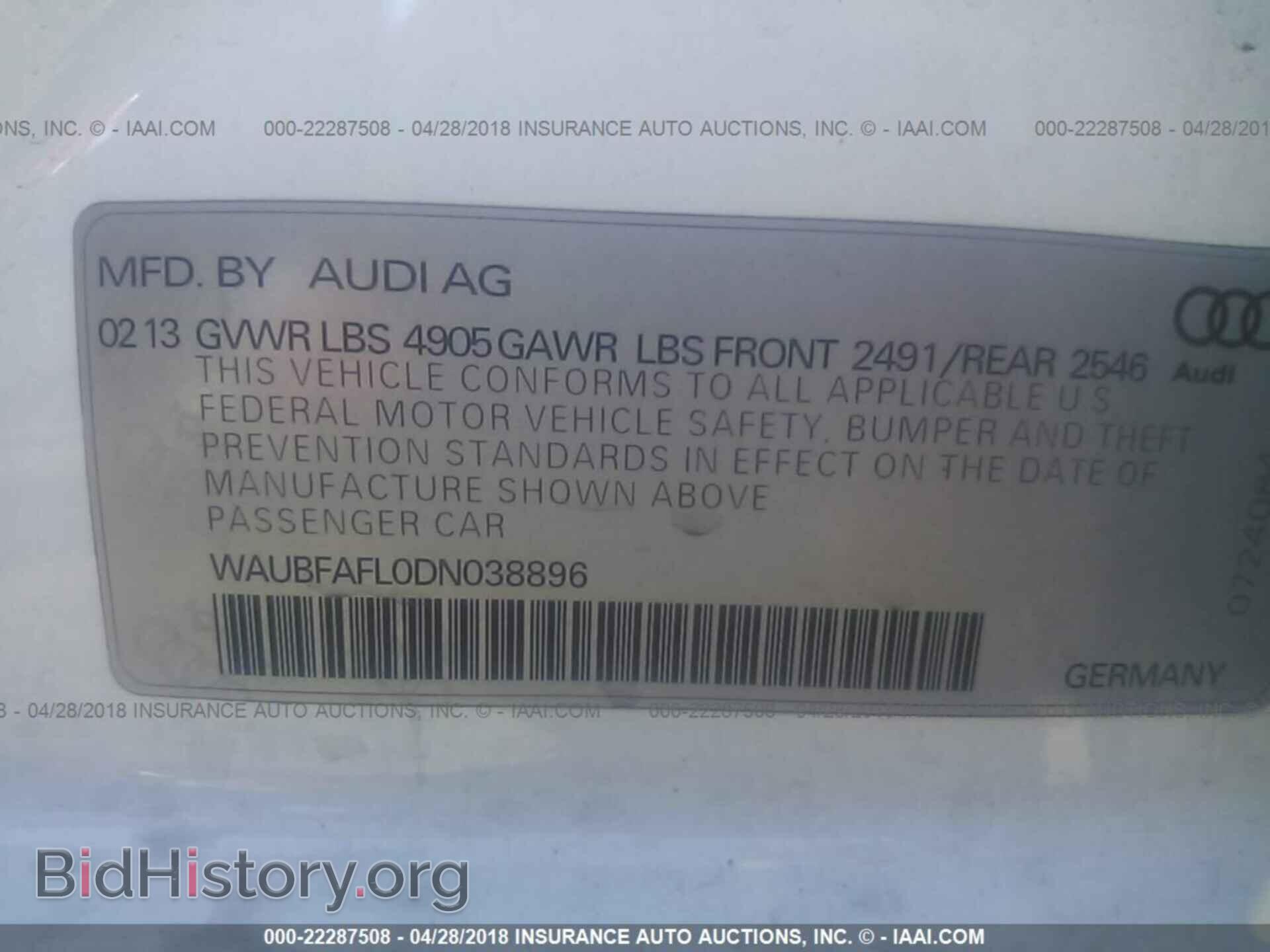 2013 Audi A4 - VIN: WAUBFAFL0DN038896 - Photo 9