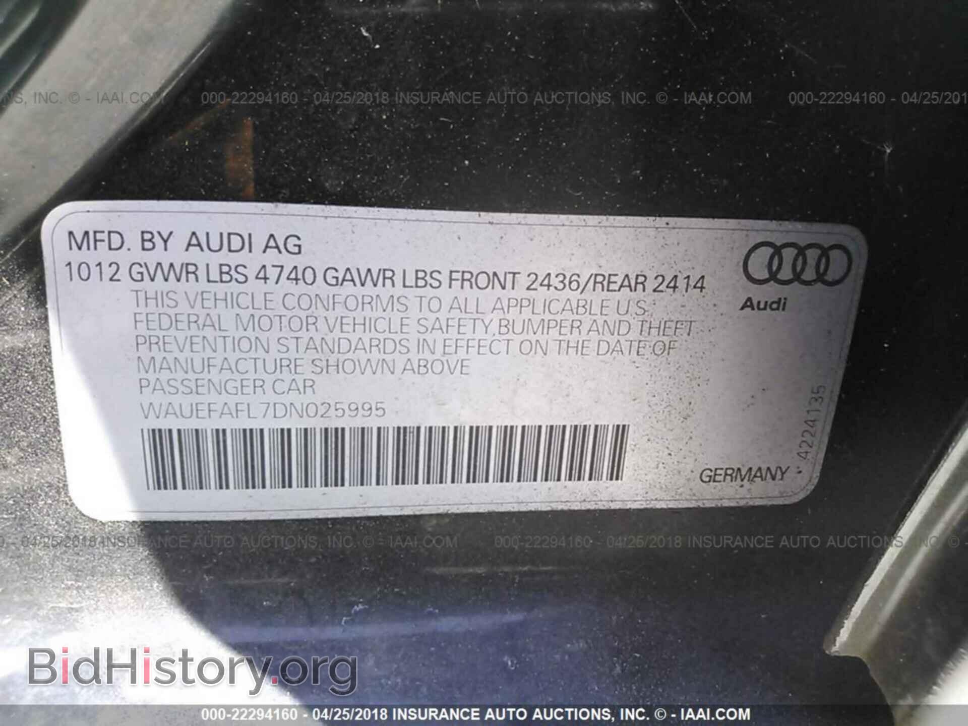2013 Audi A4 - VIN: WAUEFAFL7DN025995 - Фото 9