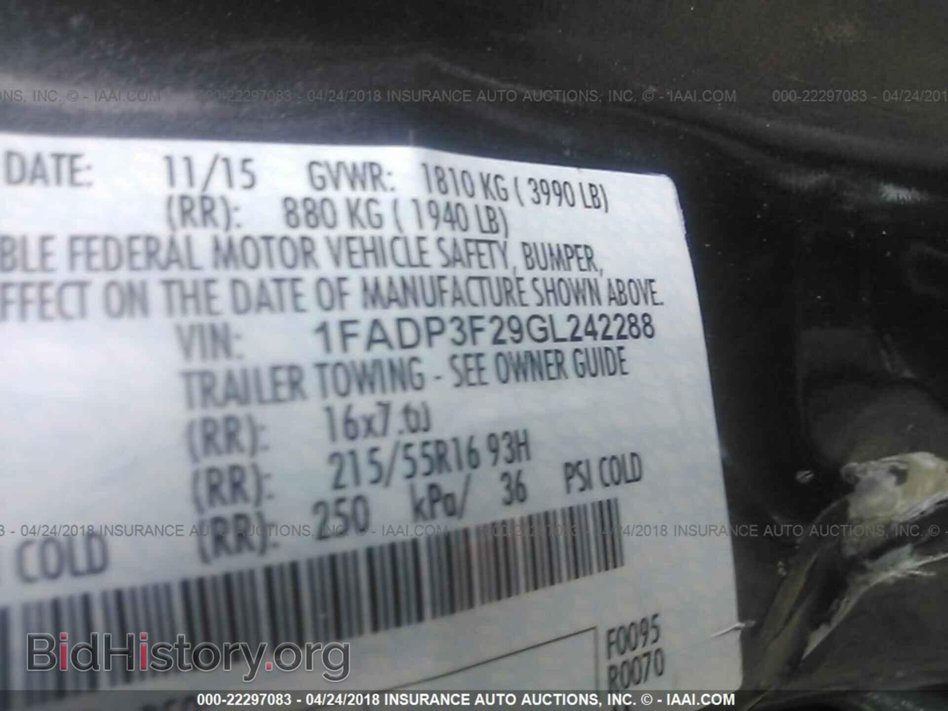 2016 FORD FOCUS - VIN: 1FADP3F29GL242288 - Фото 9