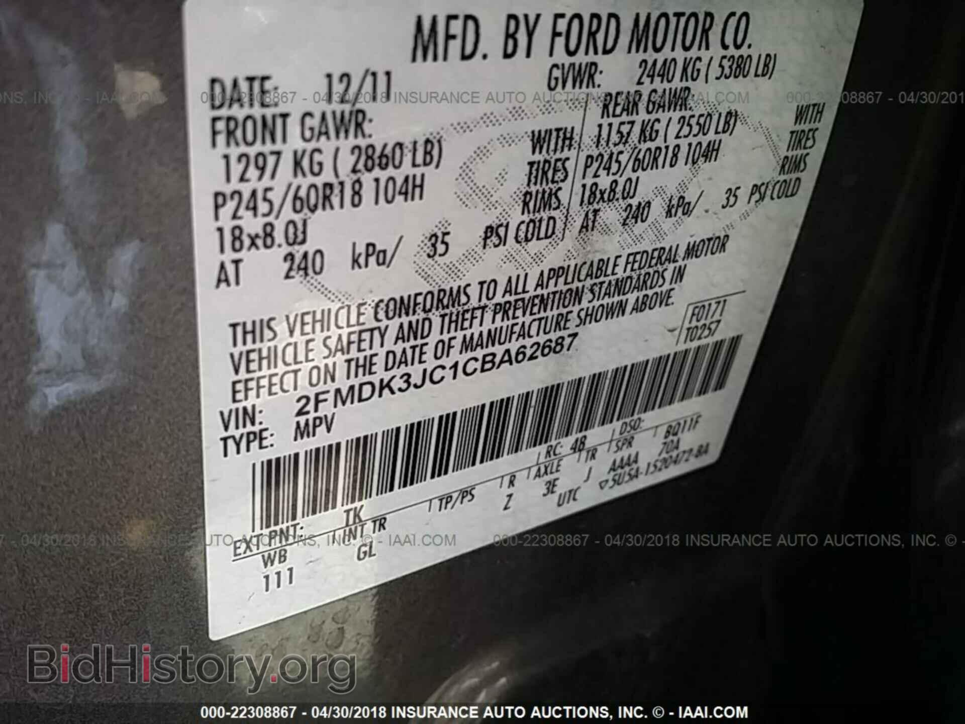 2012 Ford Edge - VIN: 2FMDK3JC1CBA62687 - Photo 9