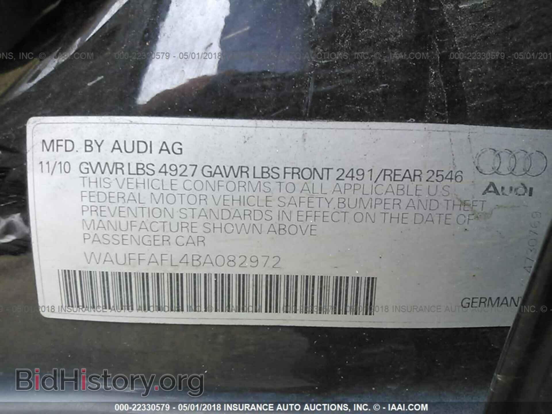 2011 Audi A4 - VIN: WAUFFAFL4BA082972 - Photo 9