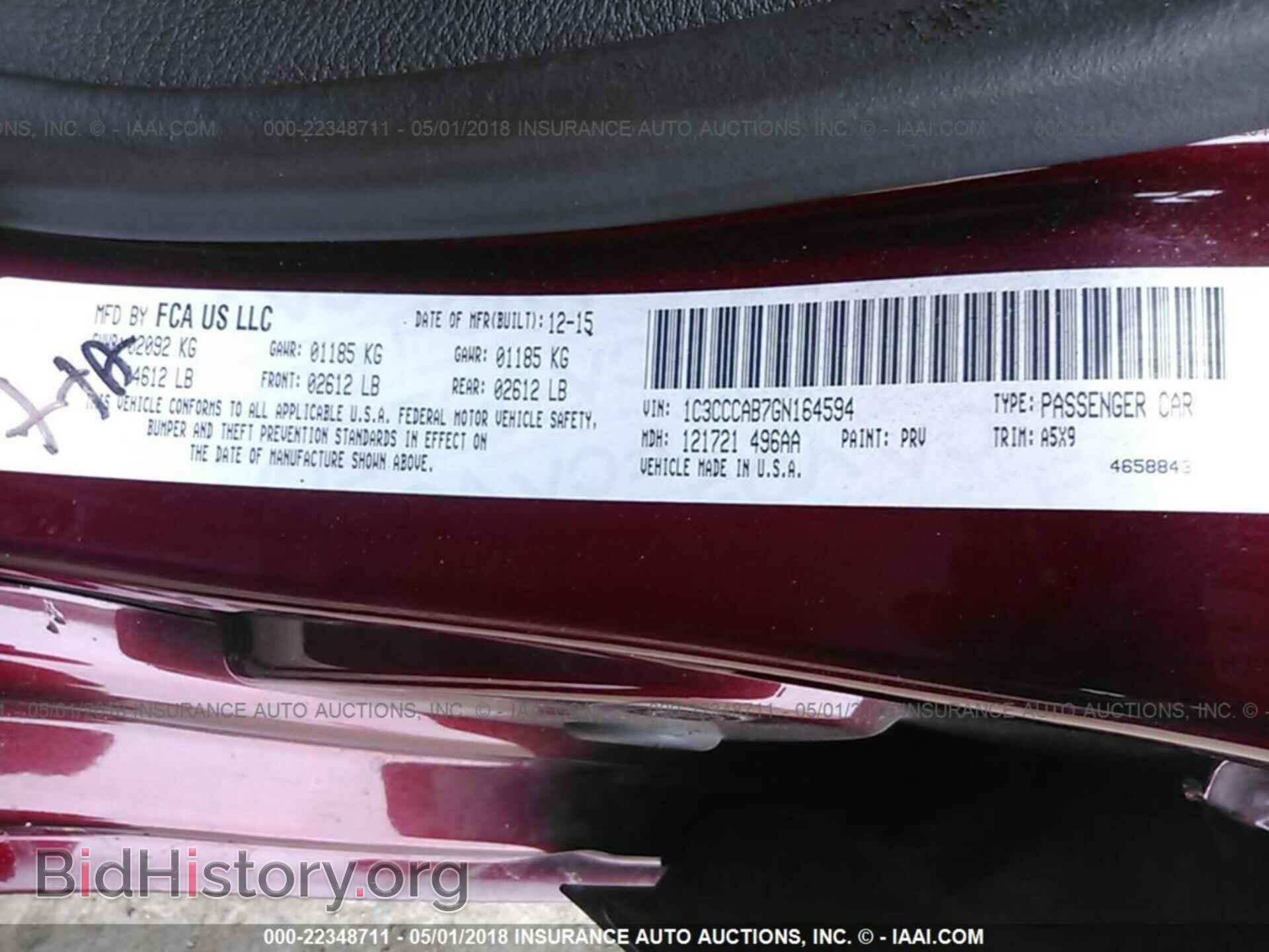 2016 Chrysler 200 - VIN: 1C3CCCAB7GN164594 - Photo 9
