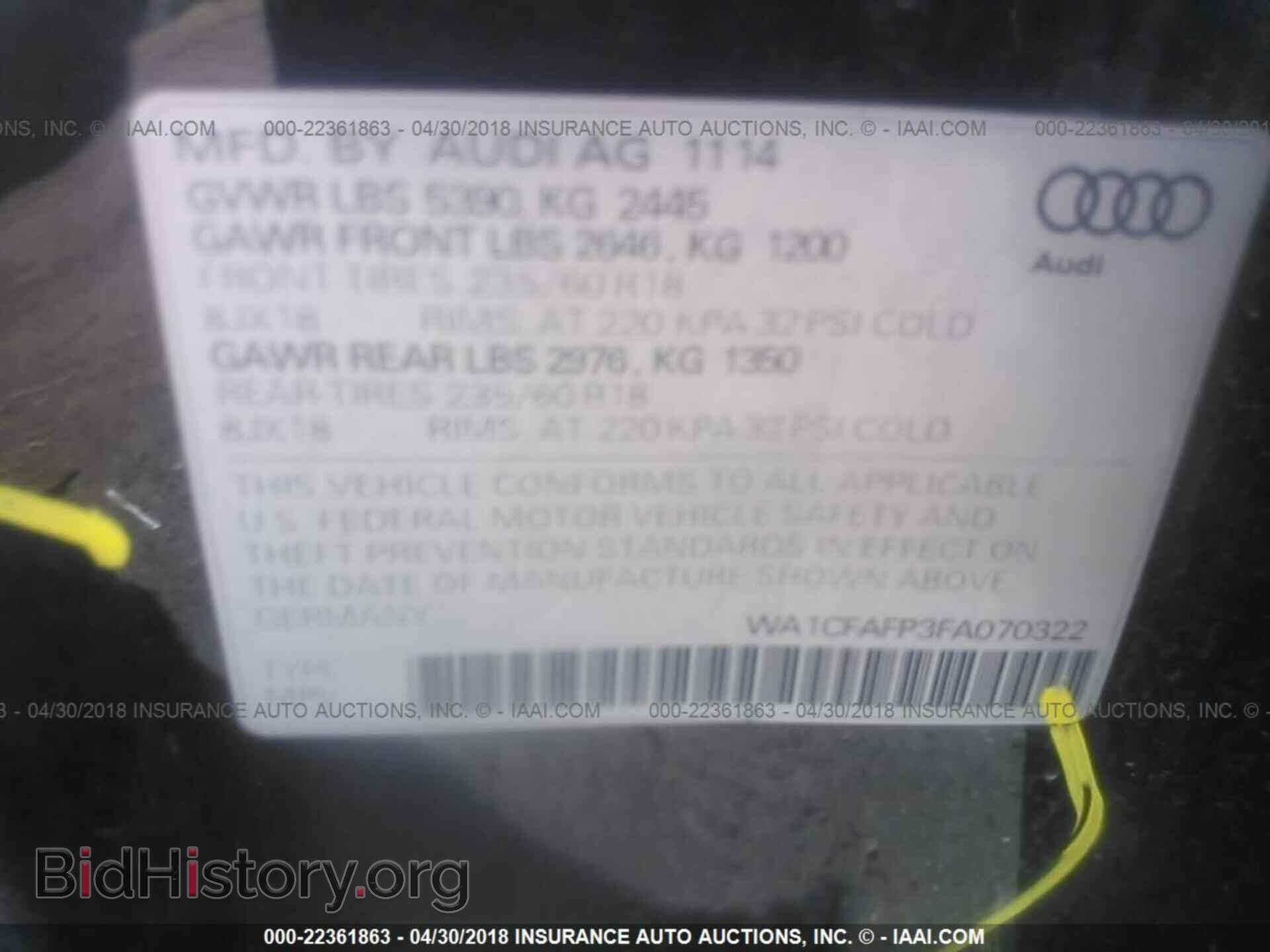 2015 Audi Q5 - VIN: WA1CFAFP3FA070322 - Photo 9