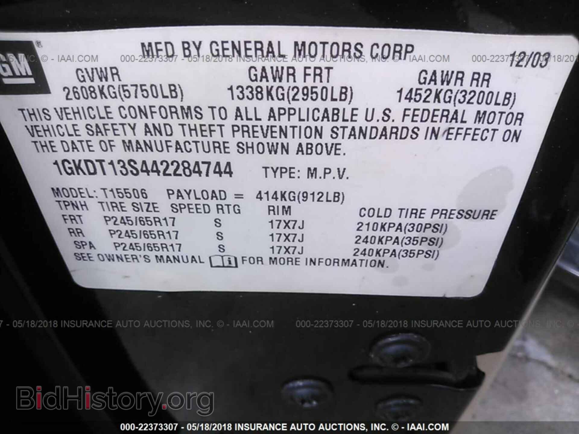 2004 GMC ENVOY - VIN: 1GKDT13S442284744 - Фото 9