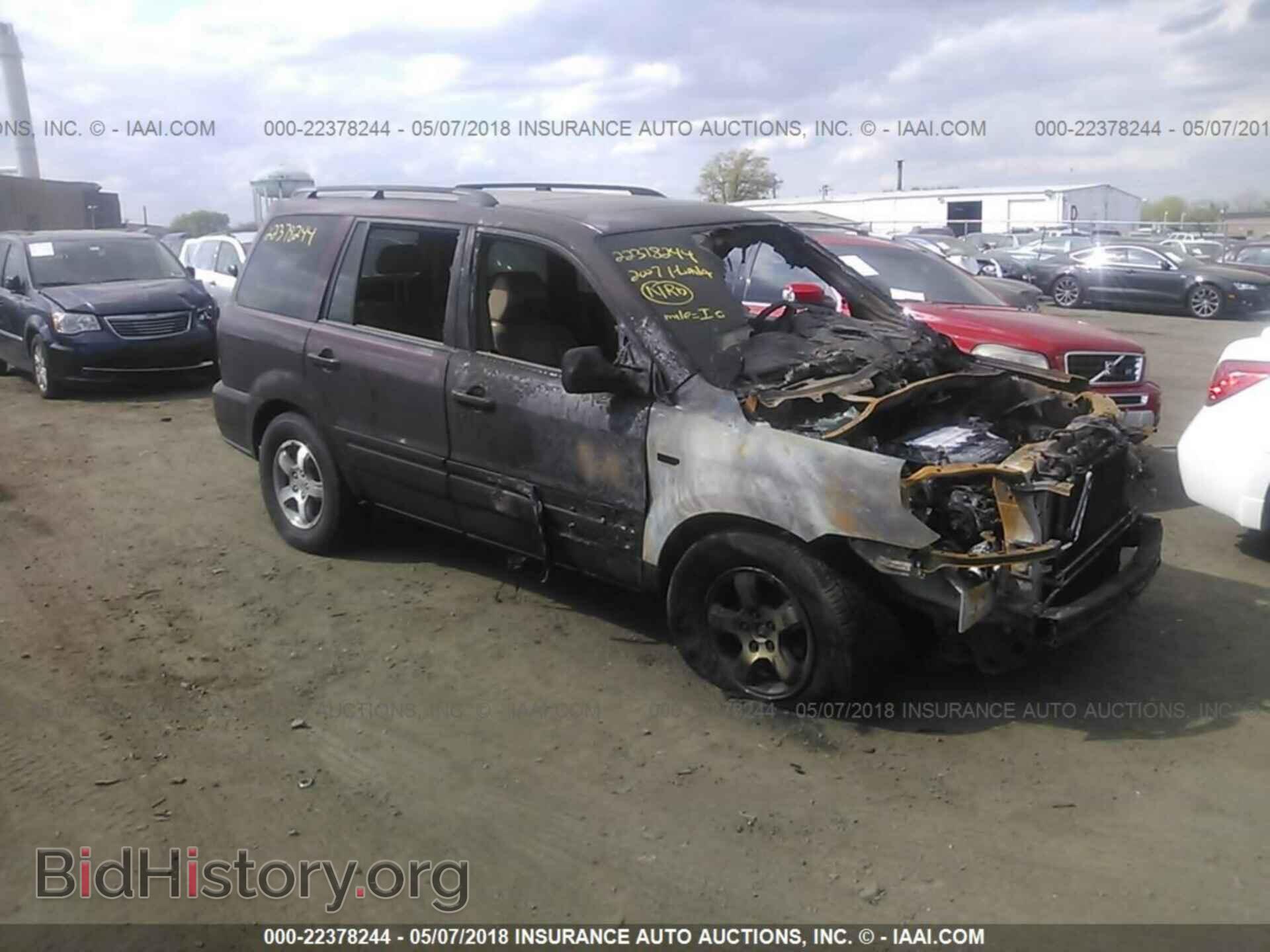 Фотография 2HKYF18677H527899 - HONDA PILOT 2007