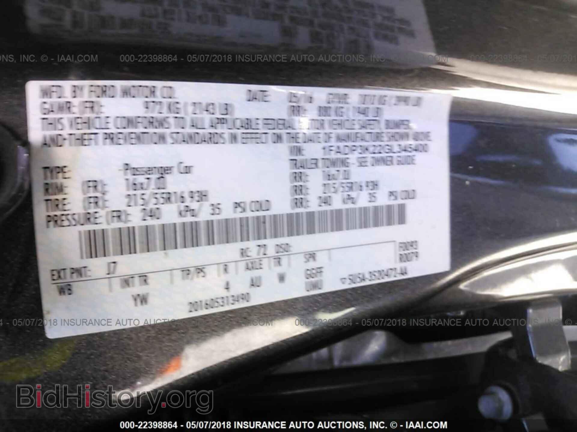 2016 Ford Focus - VIN: 1FADP3K22GL345400 - Фото 9