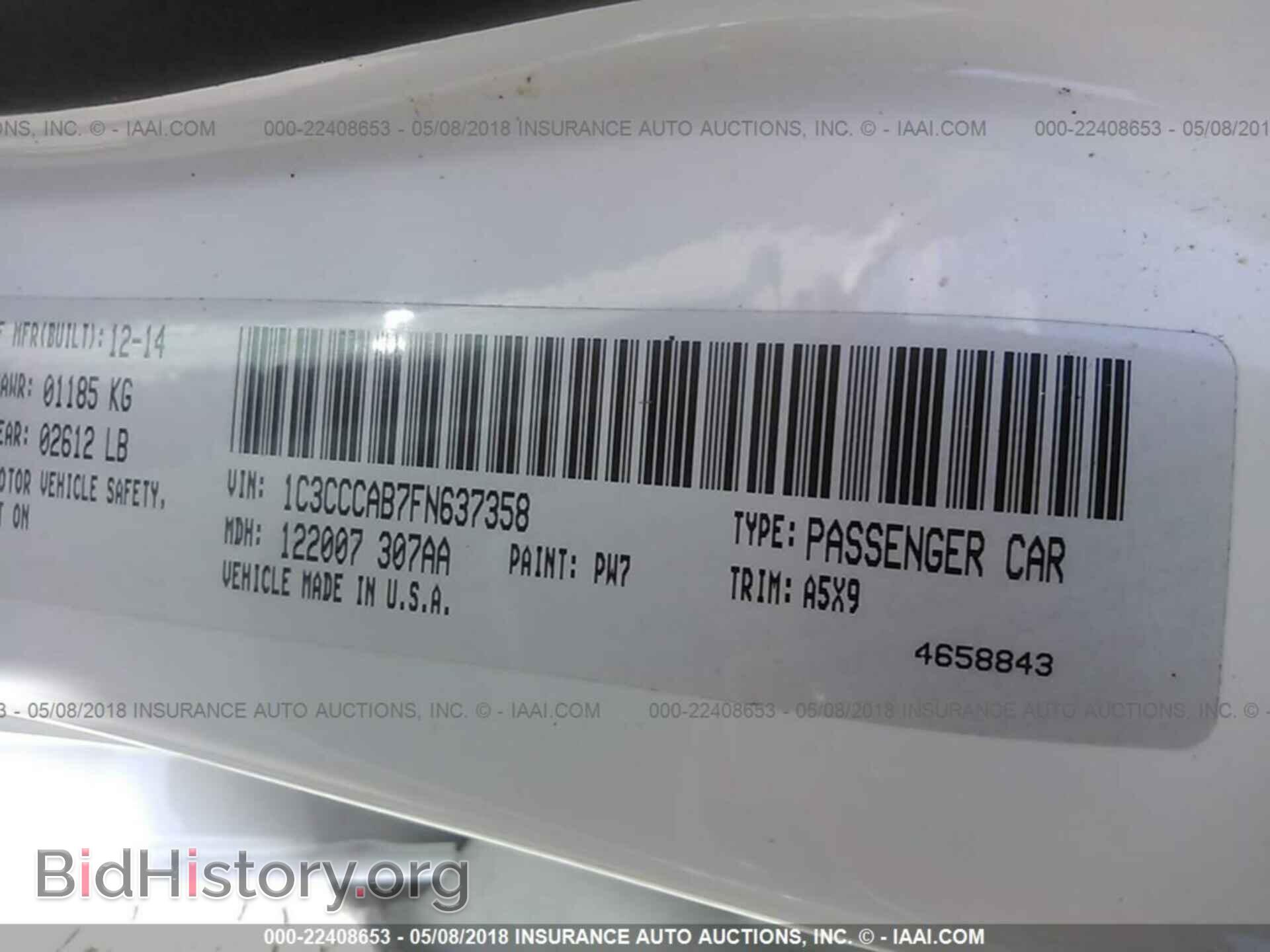 2015 Chrysler 200 - VIN: 1C3CCCAB7FN637358 - Photo 9