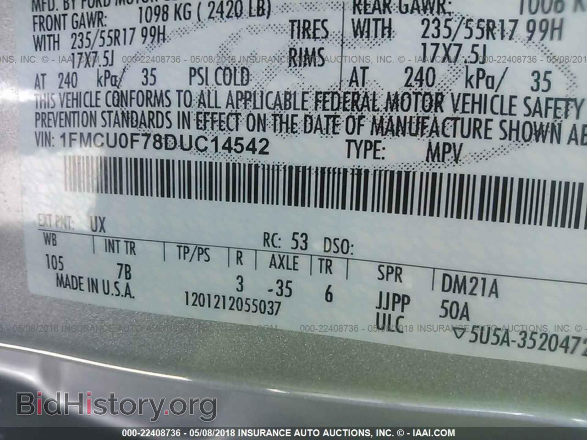 2013 Ford Escape - VIN: 1FMCU0F78DUC14542 - Фото 9