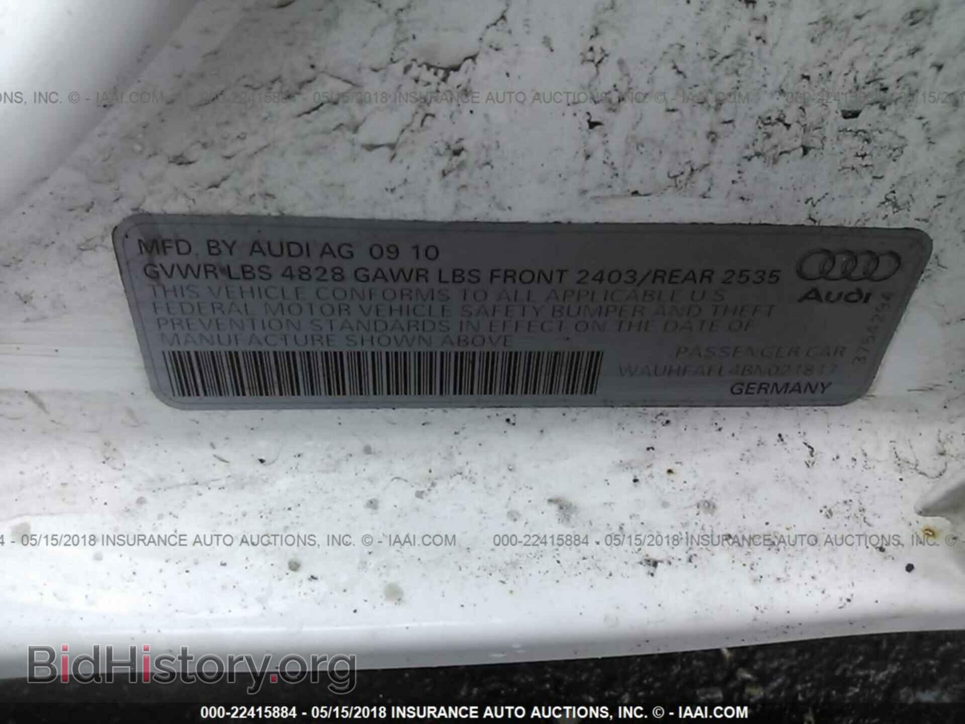 2011 Audi A4 - VIN: WAUHFAFL4BN021817 - Photo 9