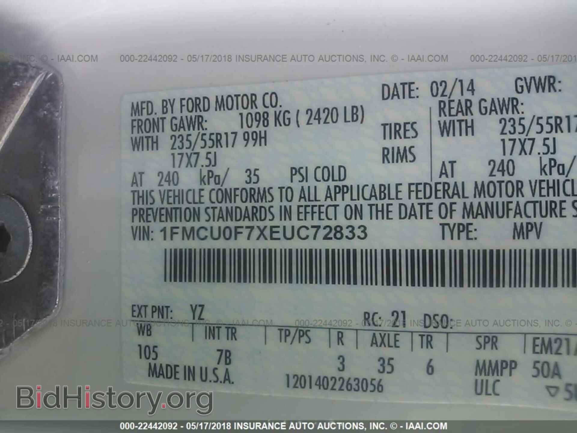 2014 Ford Escape - VIN: 1FMCU0F7XEUC72833 - Photo 9