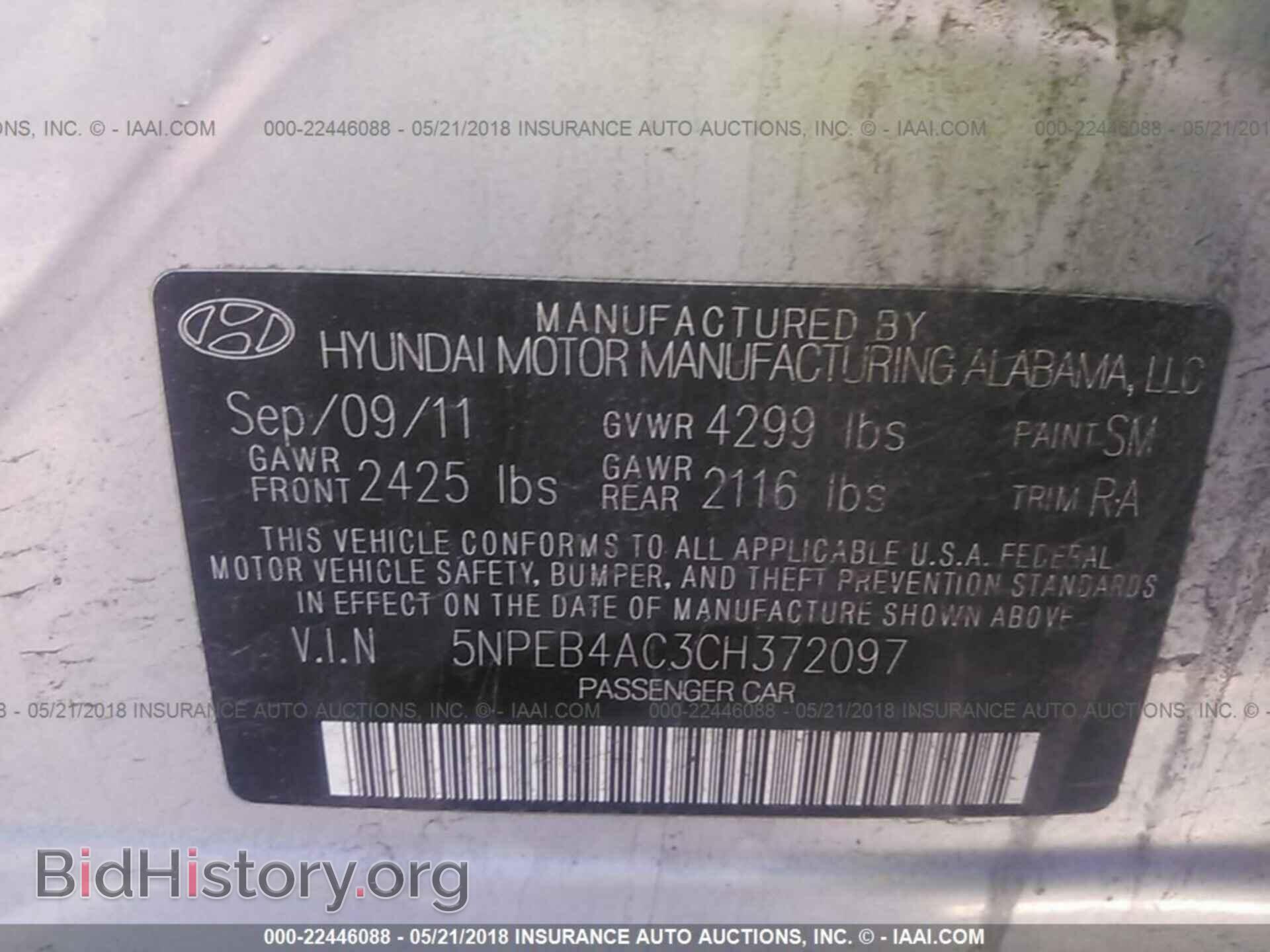 2012 Hyundai Sonata - VIN: 5NPEB4AC3CH372097 - Photo 9