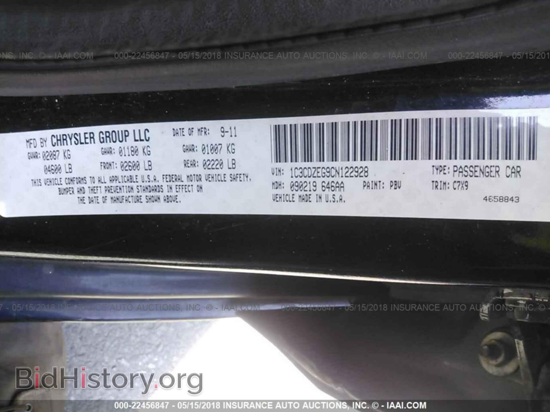 2012 Dodge Avenger - VIN: 1C3CDZEG9CN122928 - Photo 9