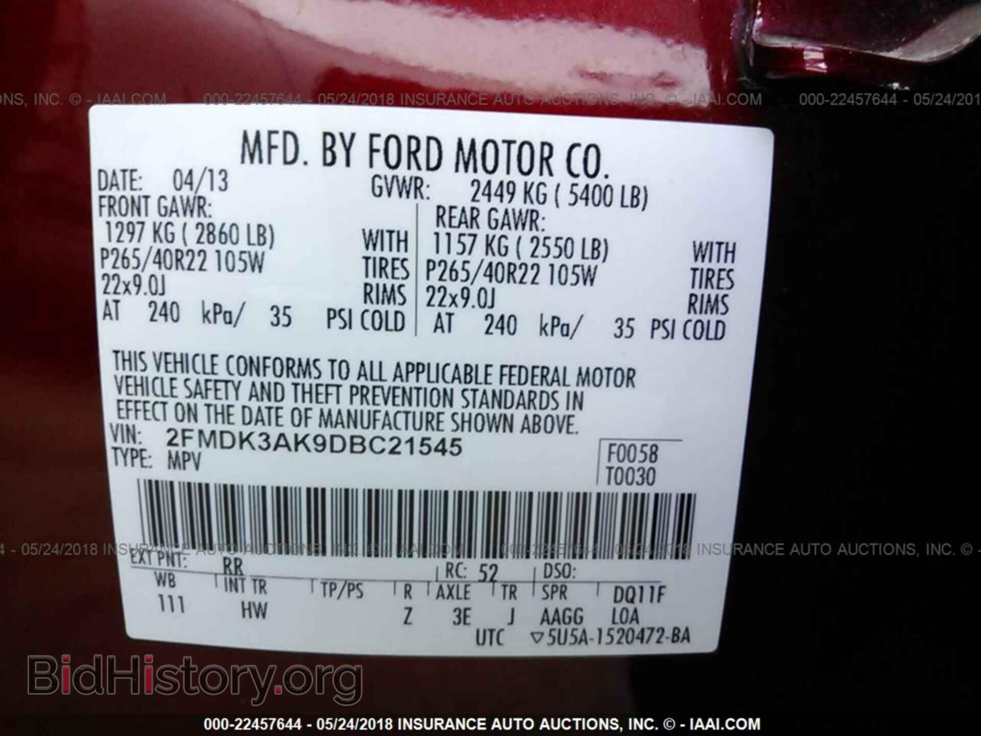 2013 Ford Edge - VIN: 2FMDK3AK9DBC21545 - Photo 9