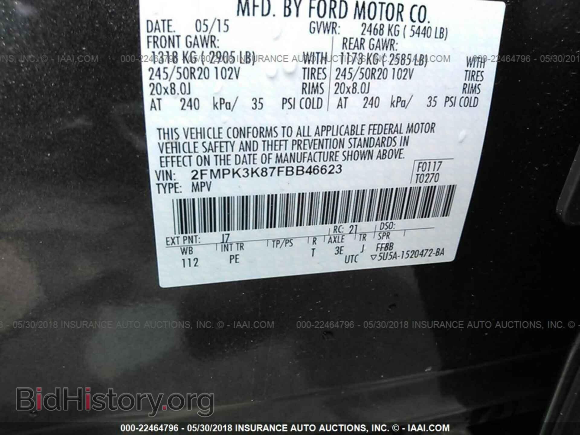 2015 Ford Edge - VIN: 2FMPK3K87FBB46623 - Photo 9