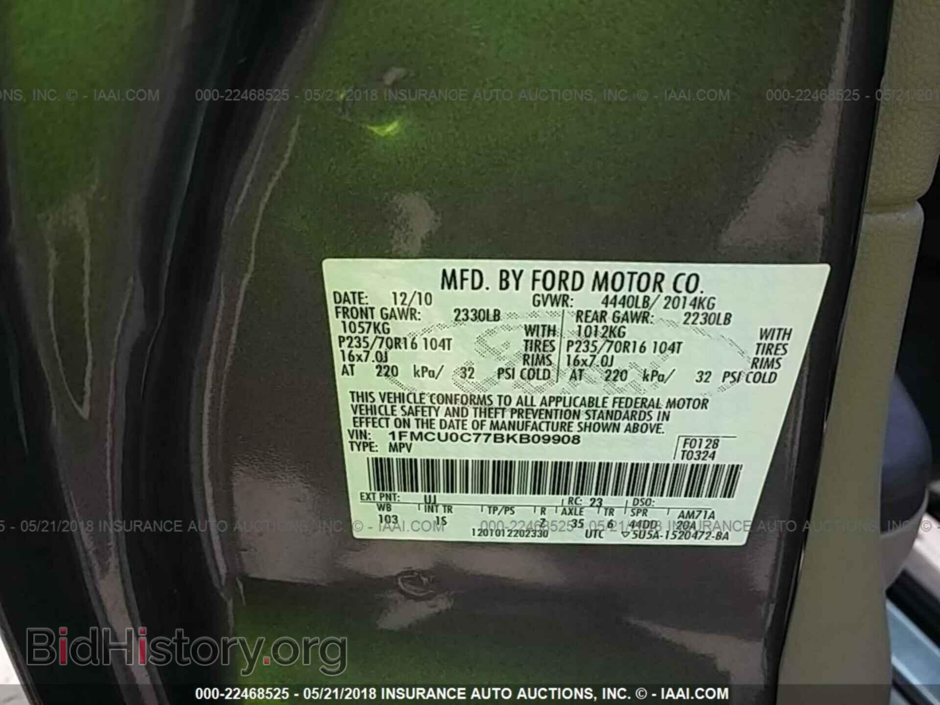 2011 Ford Escape - VIN: 1FMCU0C77BKB09908 - Photo 9