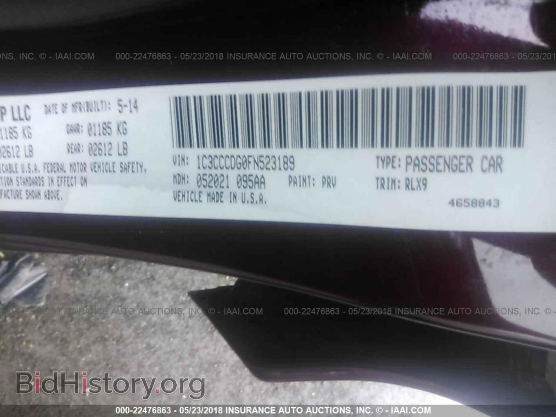 2015 Chrysler 200 - VIN: 1C3CCCDG0FN523189 - Photo 9
