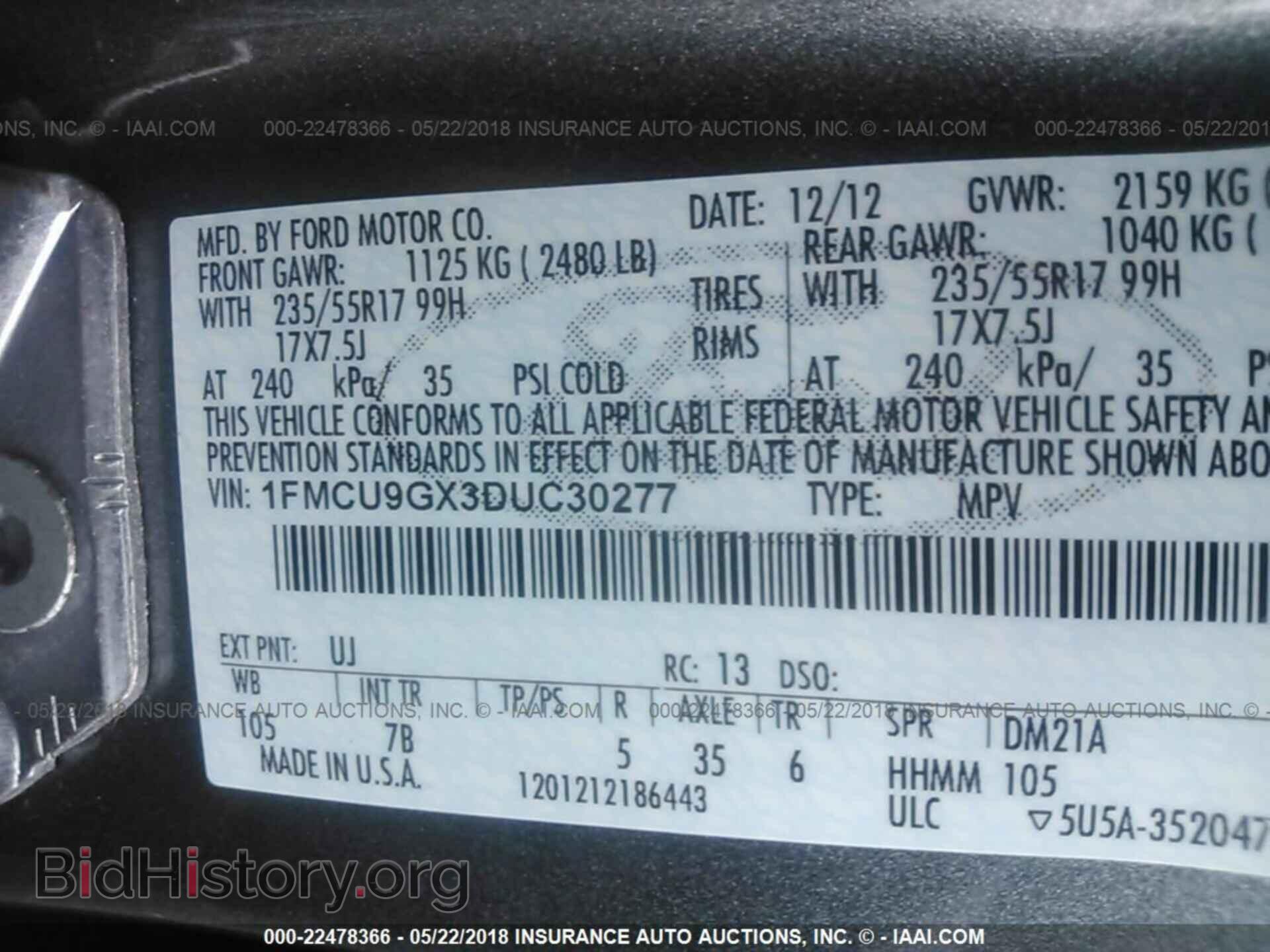 2013 Ford Escape - VIN: 1FMCU9GX3DUC30277 - Photo 9