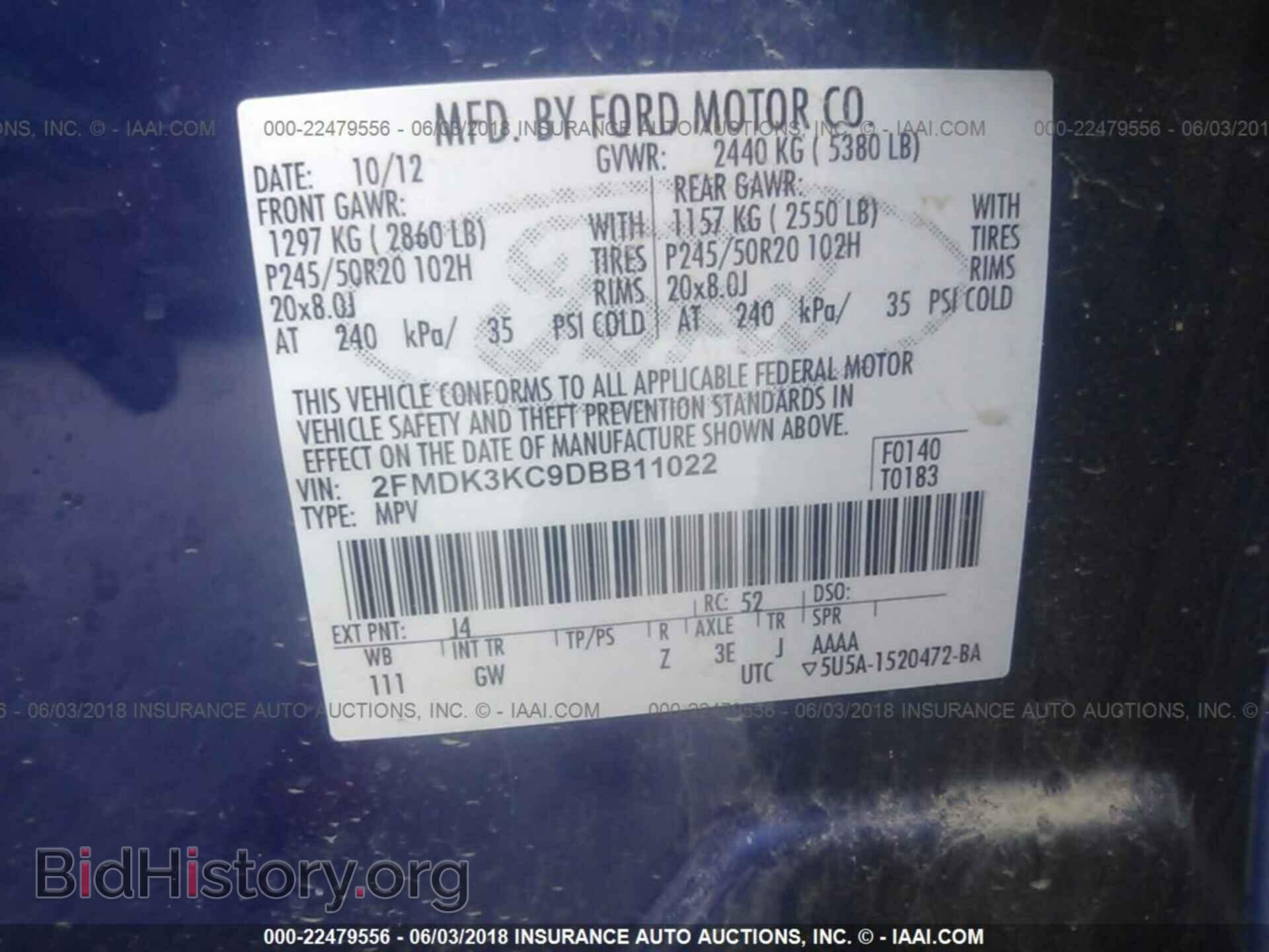2013 Ford Edge - VIN: 2FMDK3KC9DBB11022 - Photo 9