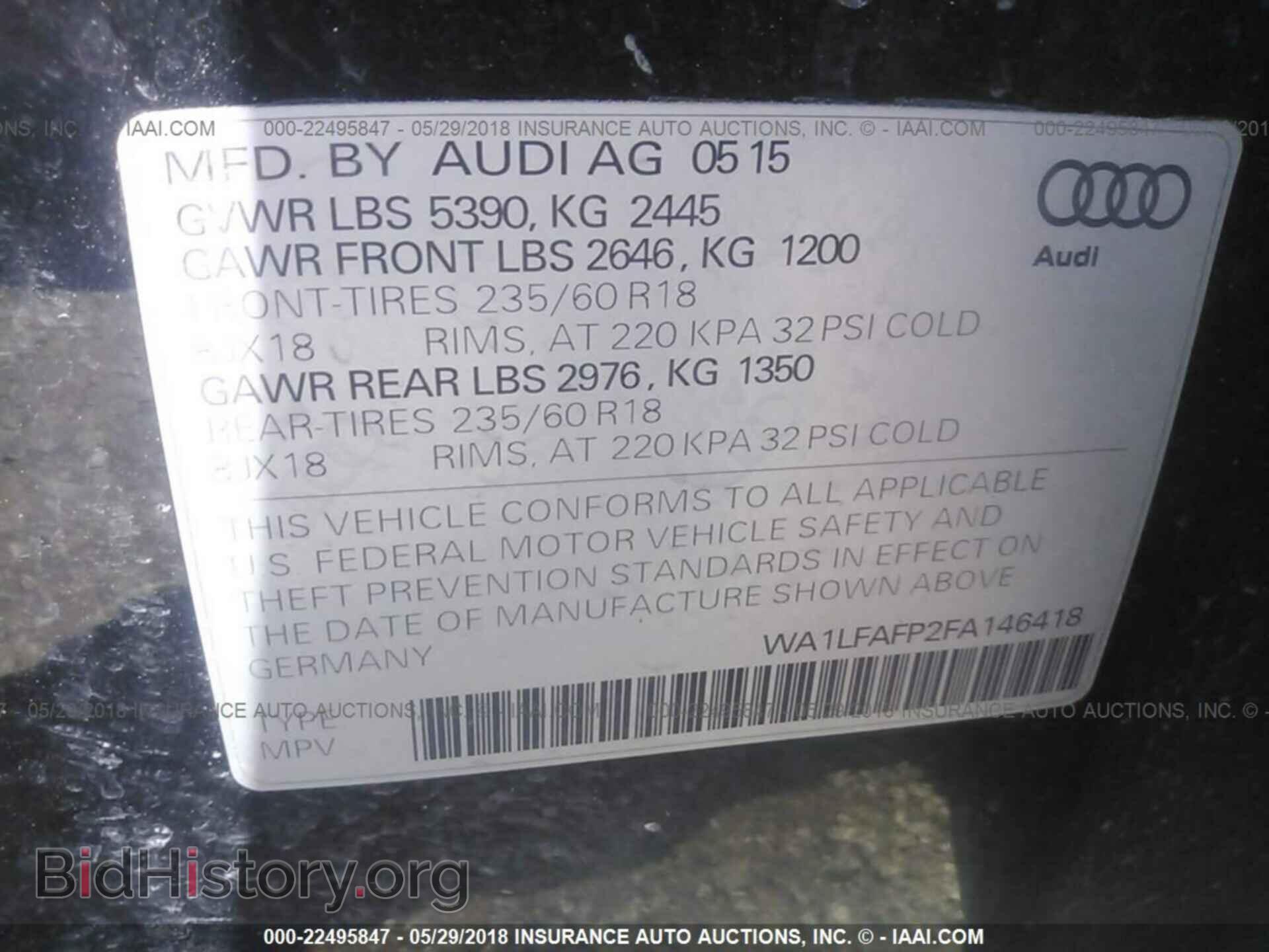 2015 Audi Q5 - VIN: WA1LFAFP2FA146418 - Photo 9