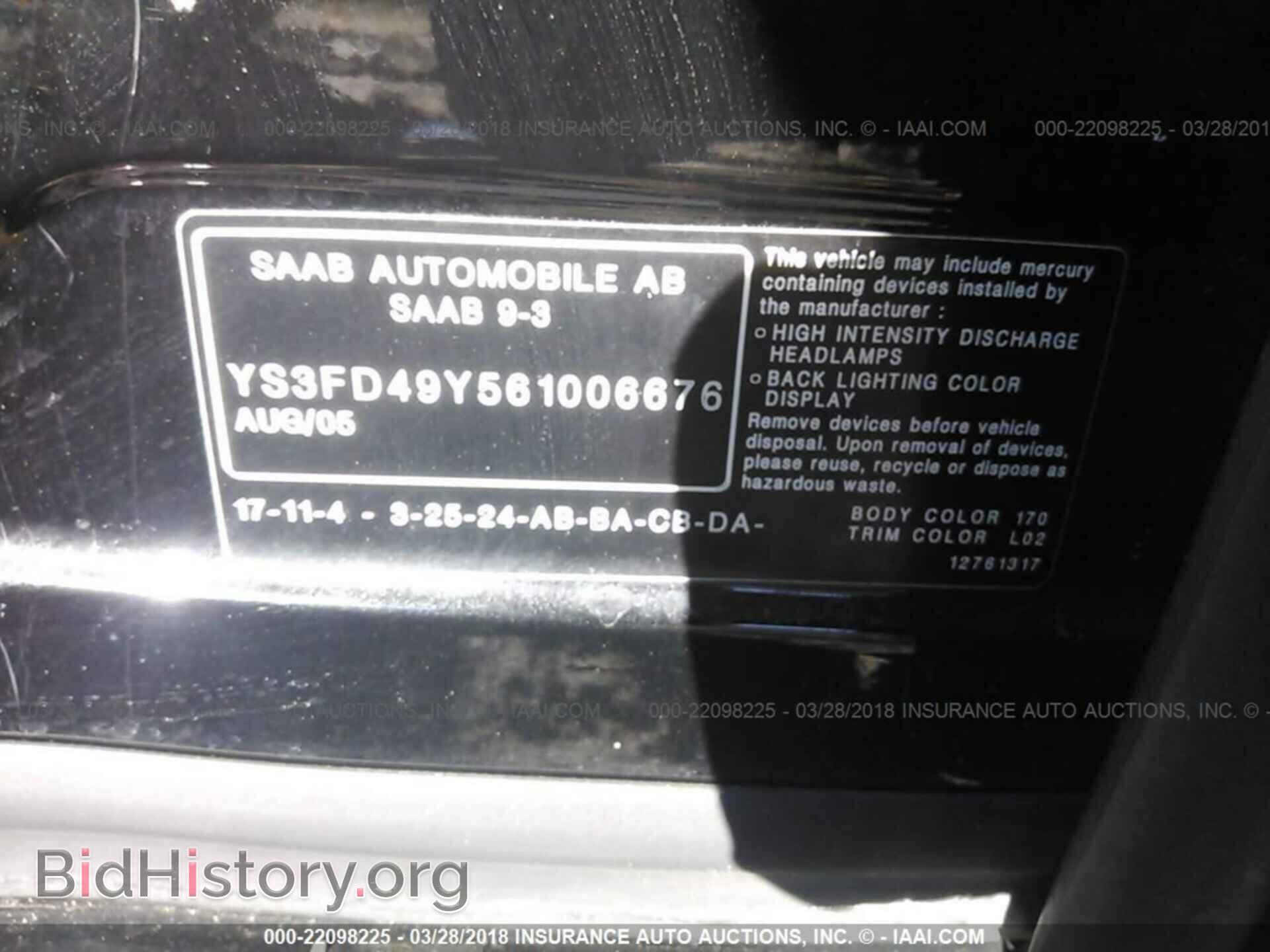 2006 SAAB 9-3 - VIN: YS3FD49Y561006676 - Фото 9