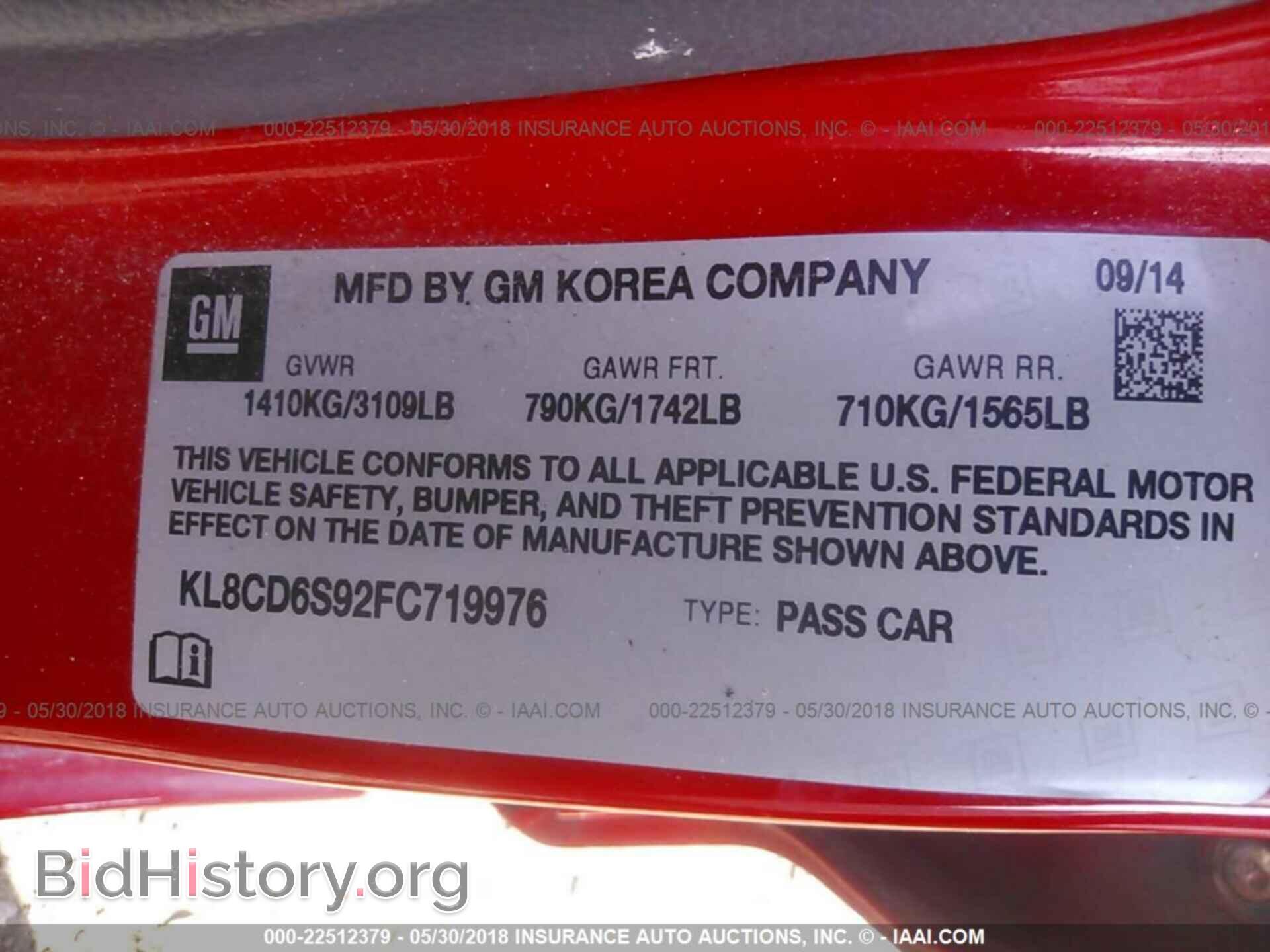 2015 CHEVROLET SPARK - VIN: KL8CD6S92FC719976 - Photo 9