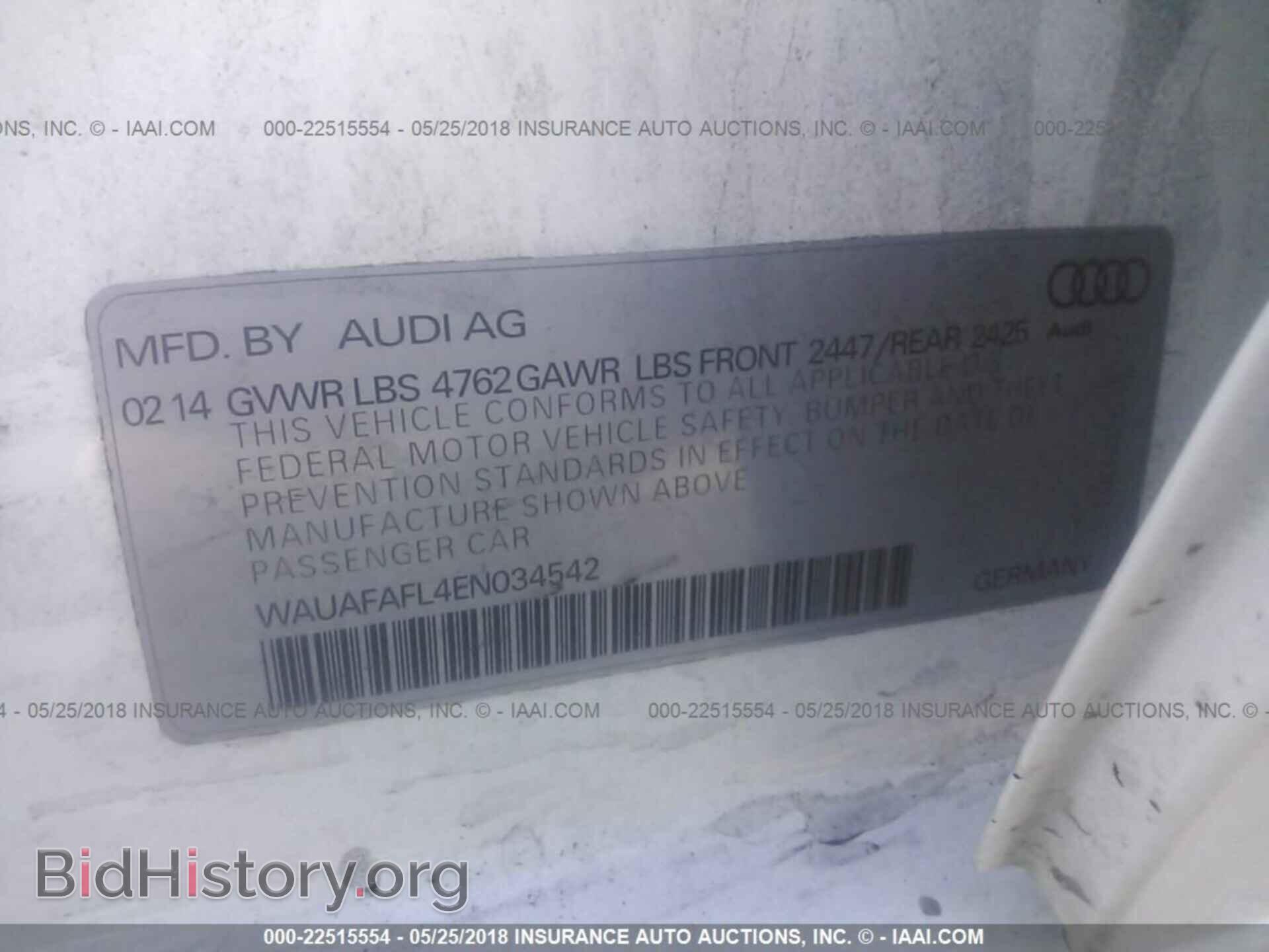 2014 Audi A4 - VIN: WAUAFAFL4EN034542 - Фото 9