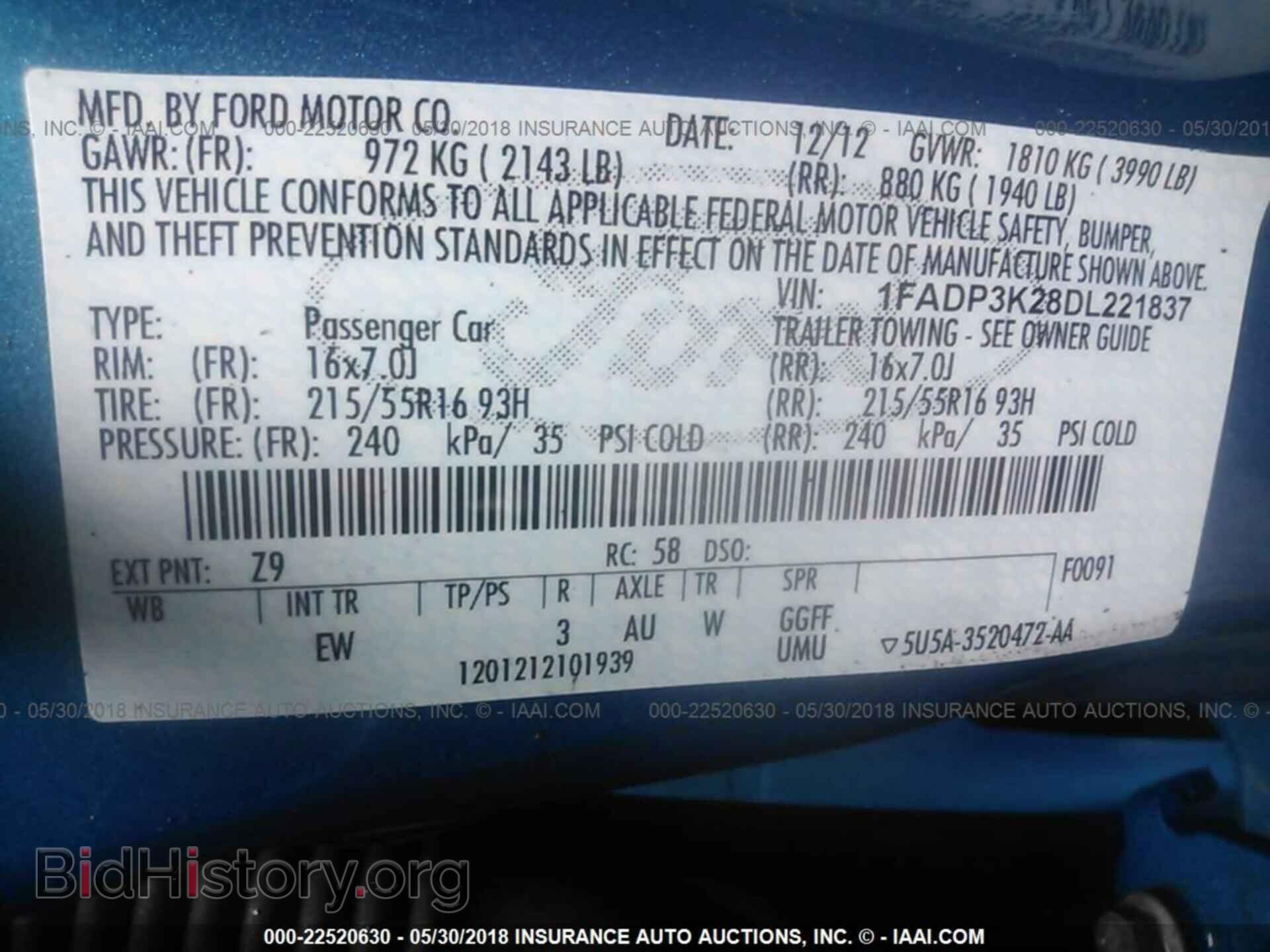 2013 Ford Focus - VIN: 1FADP3K28DL221837 - Фото 9