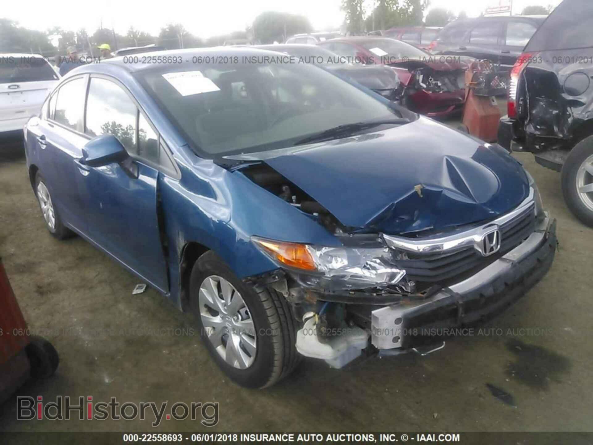2012 Honda CIVIC (VIN 19XFB2F58CE059814) — фото 1 из 10, IAAI, повреждение: передняя часть