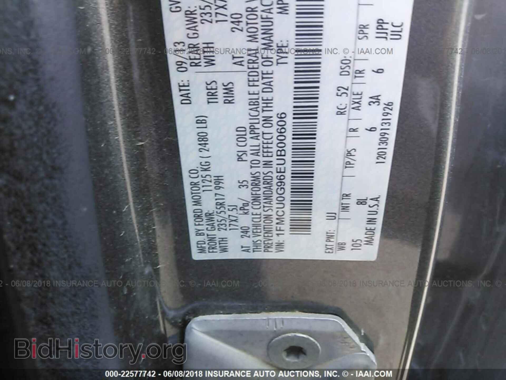 2014 Ford Escape - VIN: 1FMCU0G96EUB00606 - Фото 9