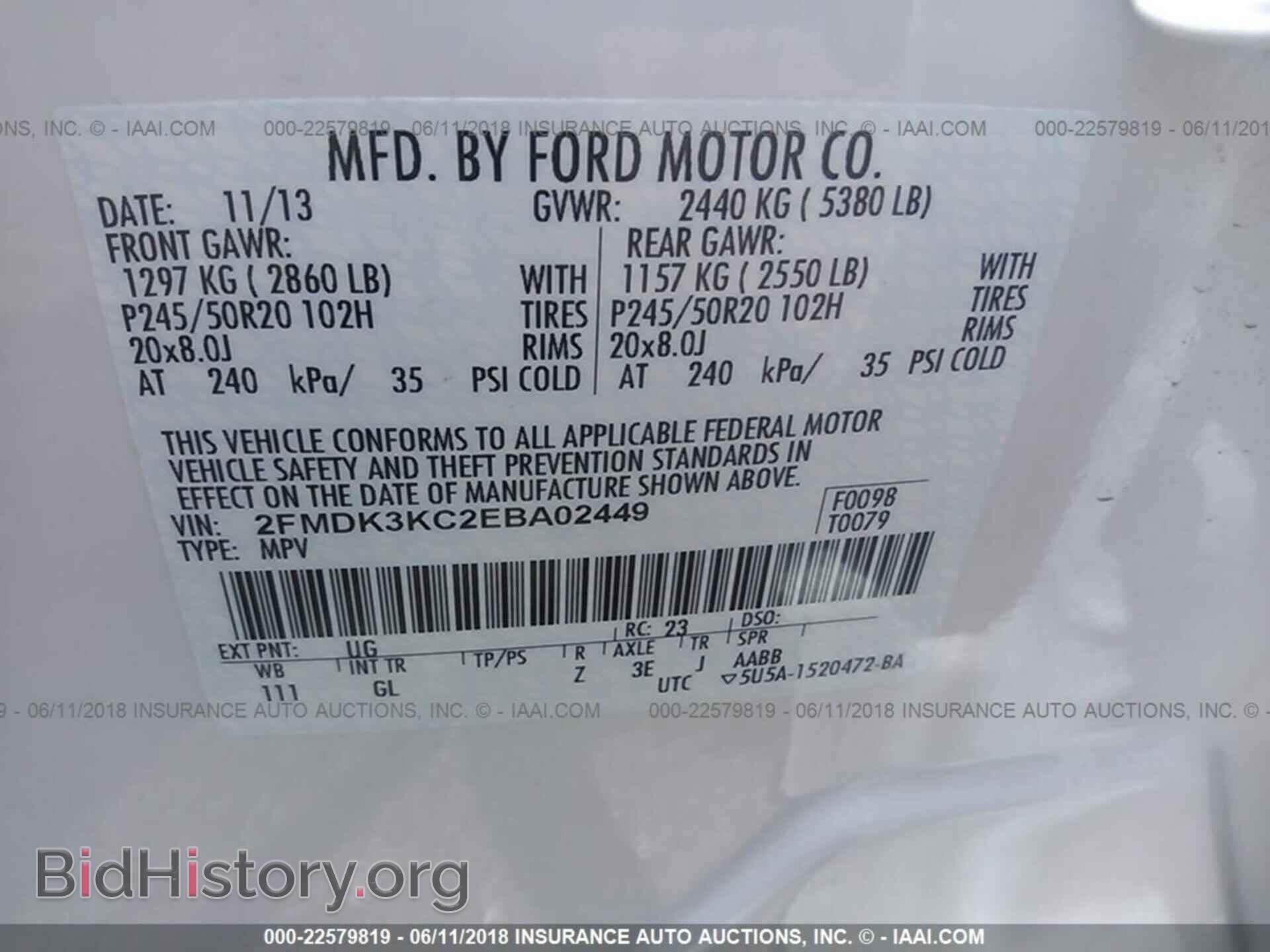 2014 Ford Edge - VIN: 2FMDK3KC2EBA02449 - Фото 9