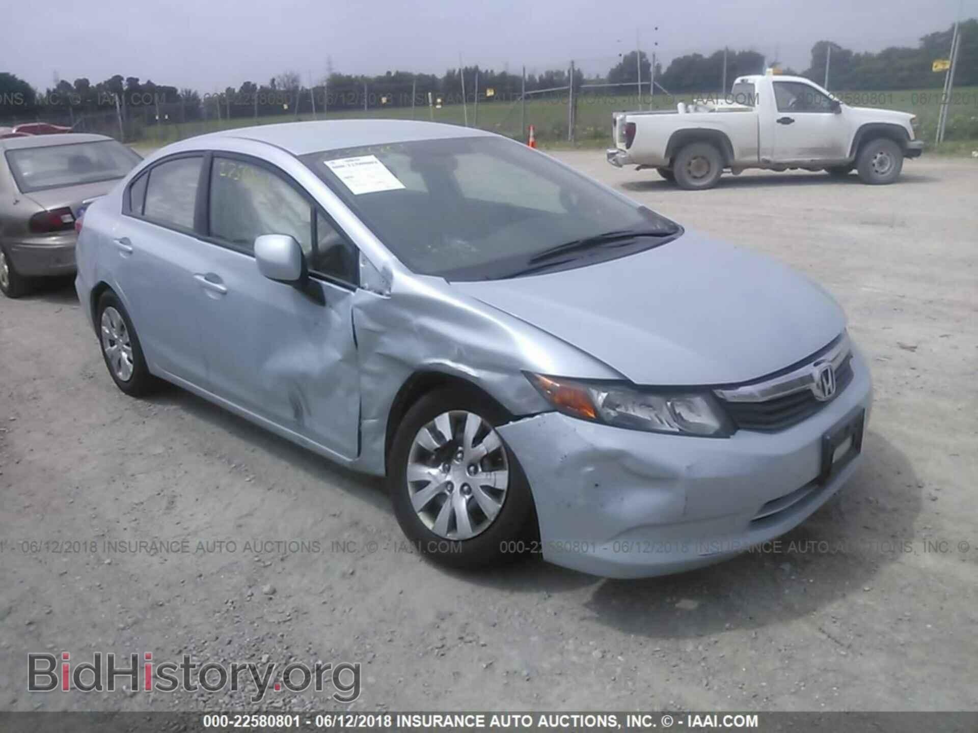 2012 Honda CIVIC (VIN 19XFB2F53CE049983) — фото 1 из 10, IAAI, повреждение: правый бок