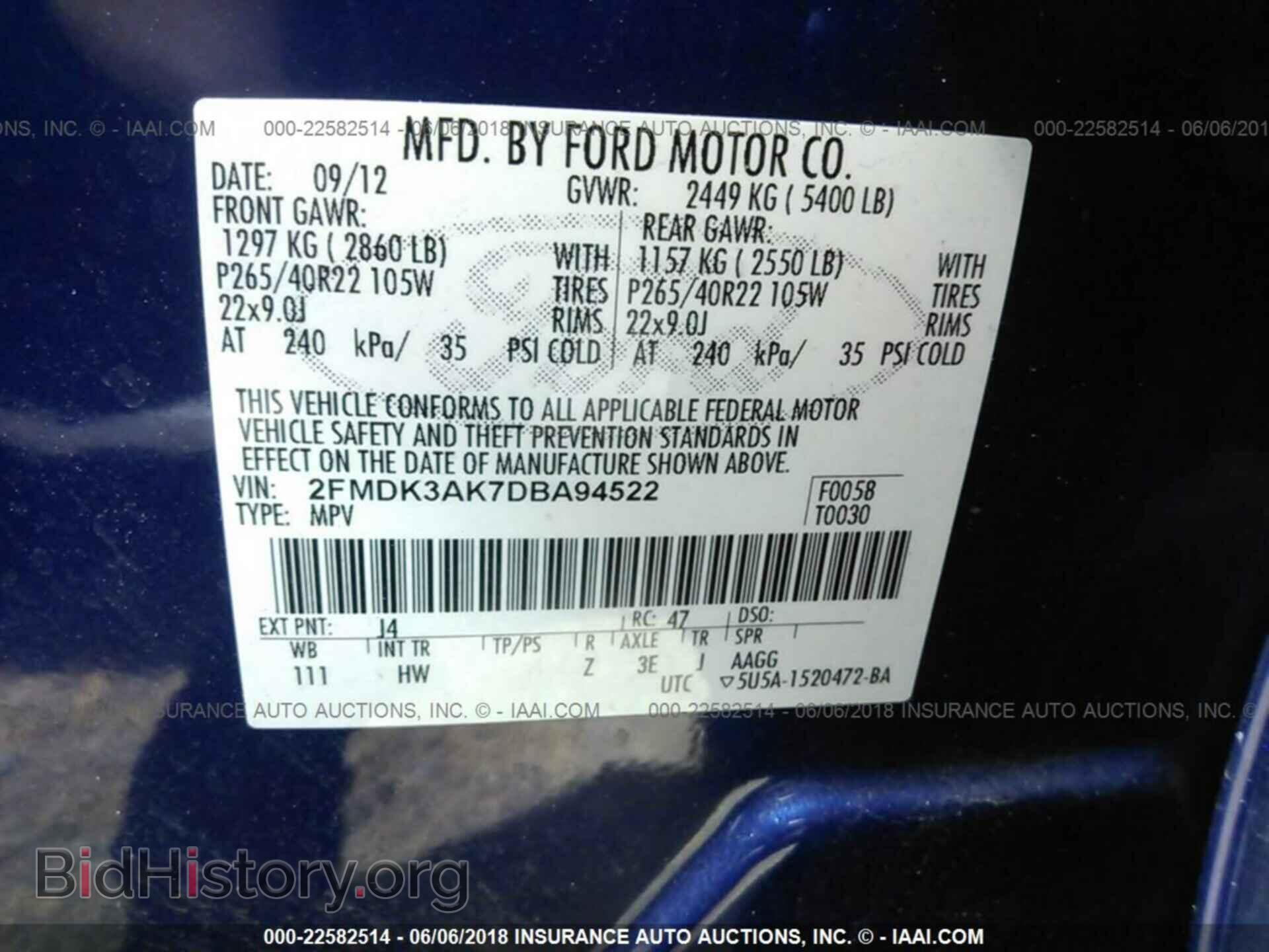 2013 Ford Edge - VIN: 2FMDK3AK7DBA94522 - Фото 9