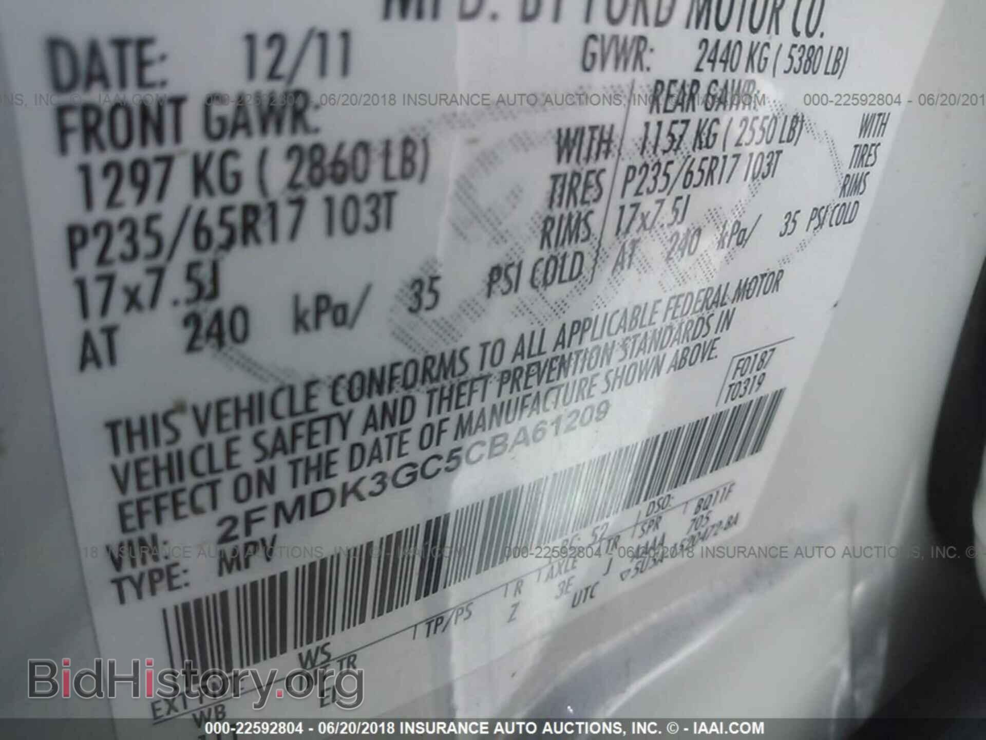2012 Ford Edge - VIN: 2FMDK3GC5CBA61209 - Фото 9