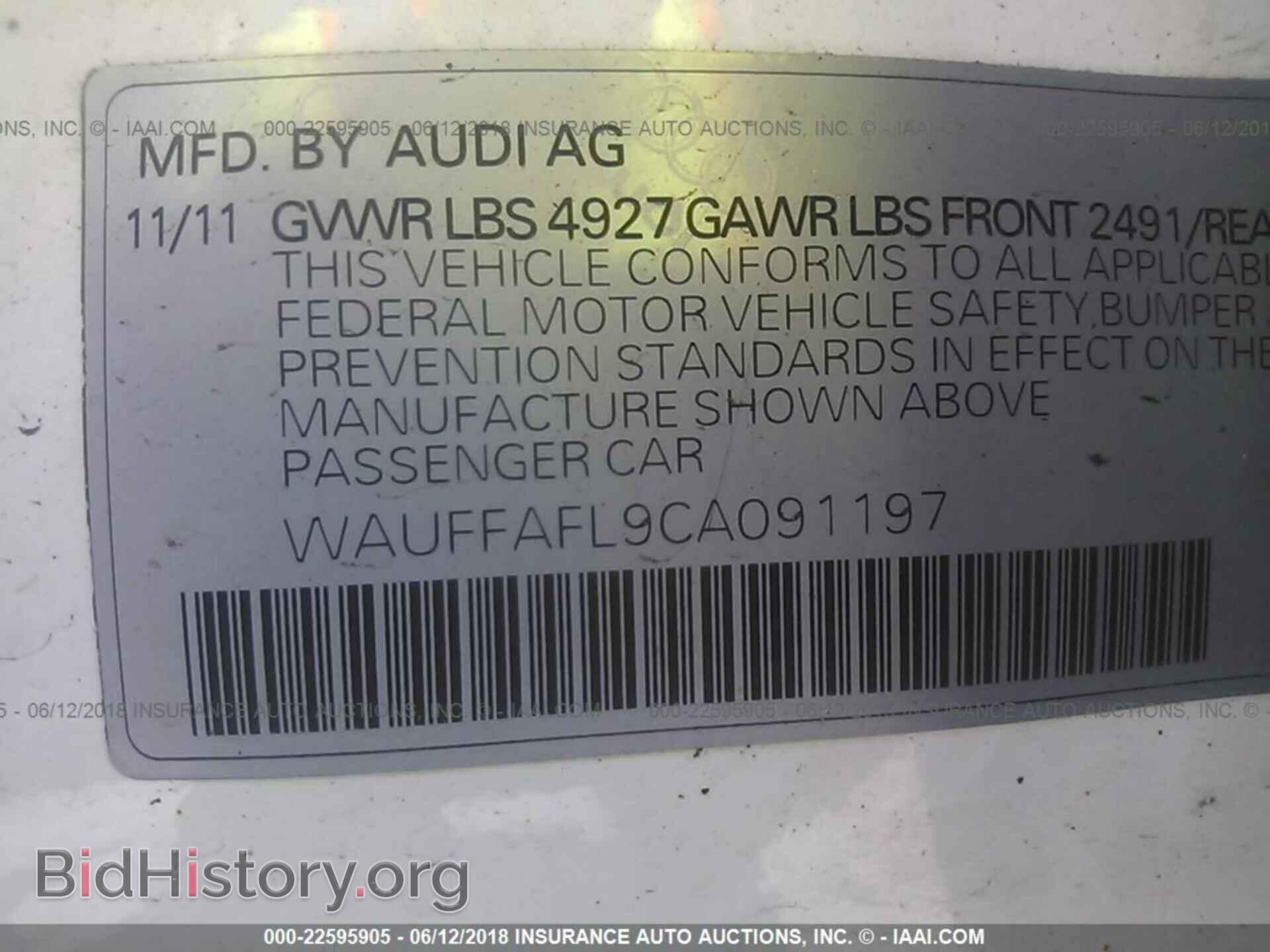 2012 Audi A4 - VIN: WAUFFAFL9CA091197 - Photo 9