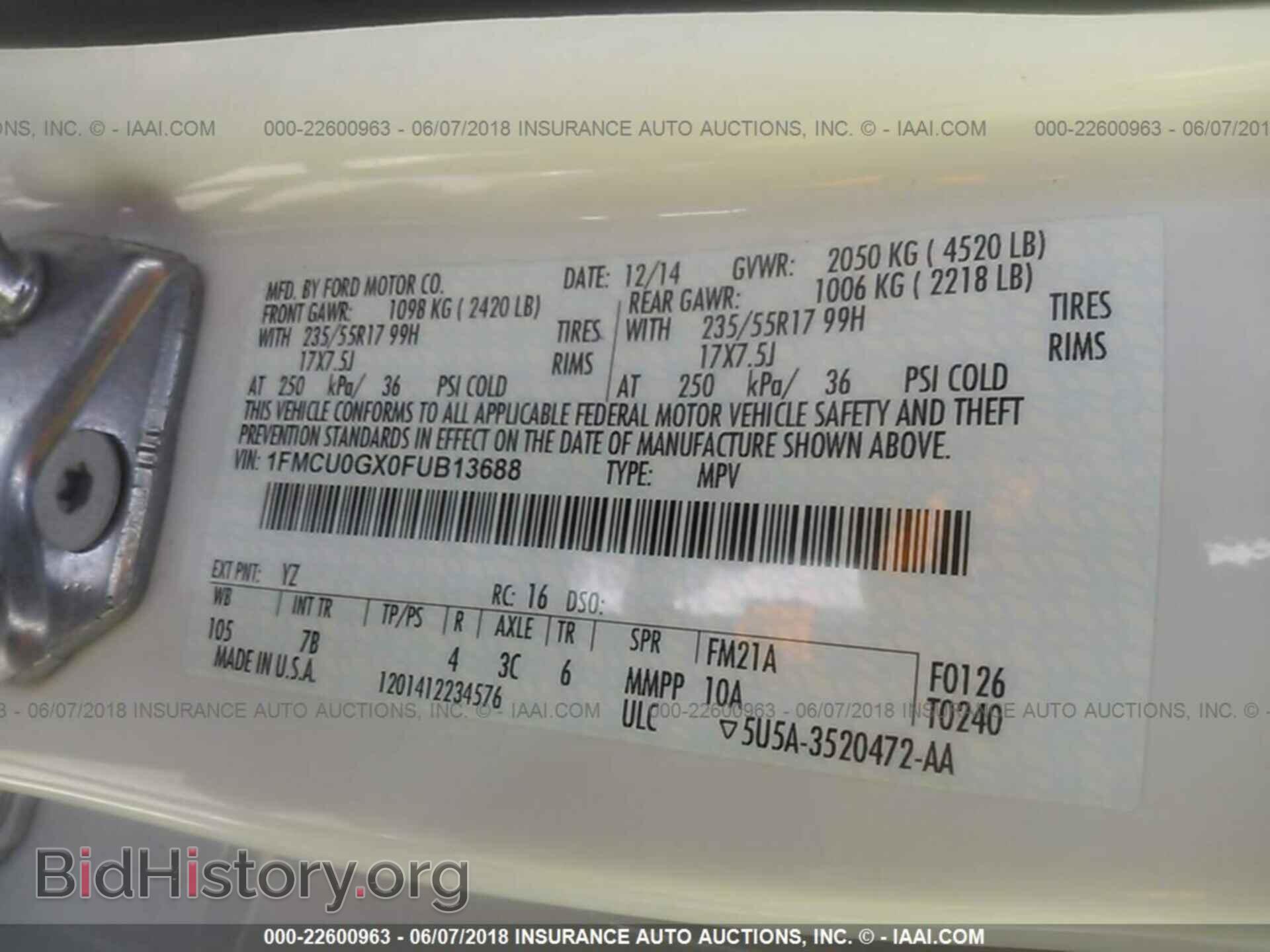 2015 Ford Escape - VIN: 1FMCU0GX0FUB13688 - Фото 9