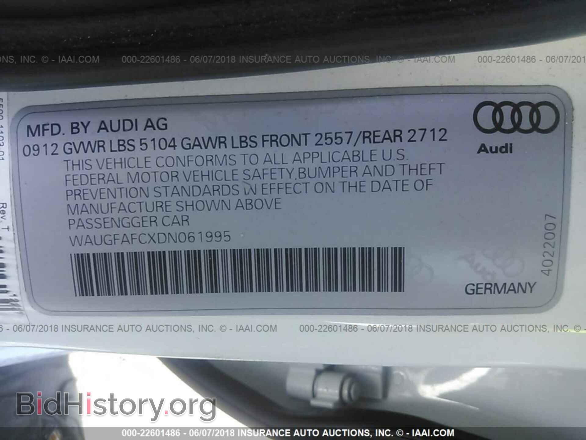 2013 Audi A6 - VIN: WAUGFAFCXDN061995 - Photo 9