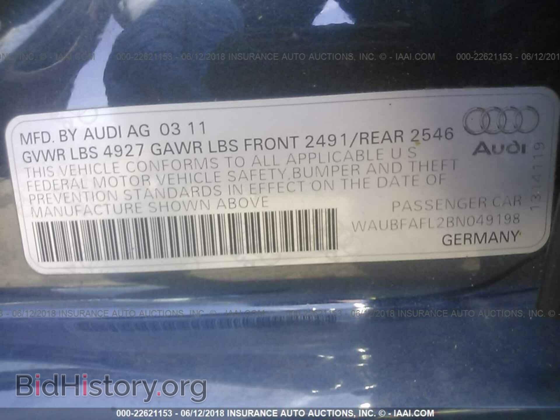 2011 Audi A4 - VIN: WAUBFAFL2BN049198 - Photo 9