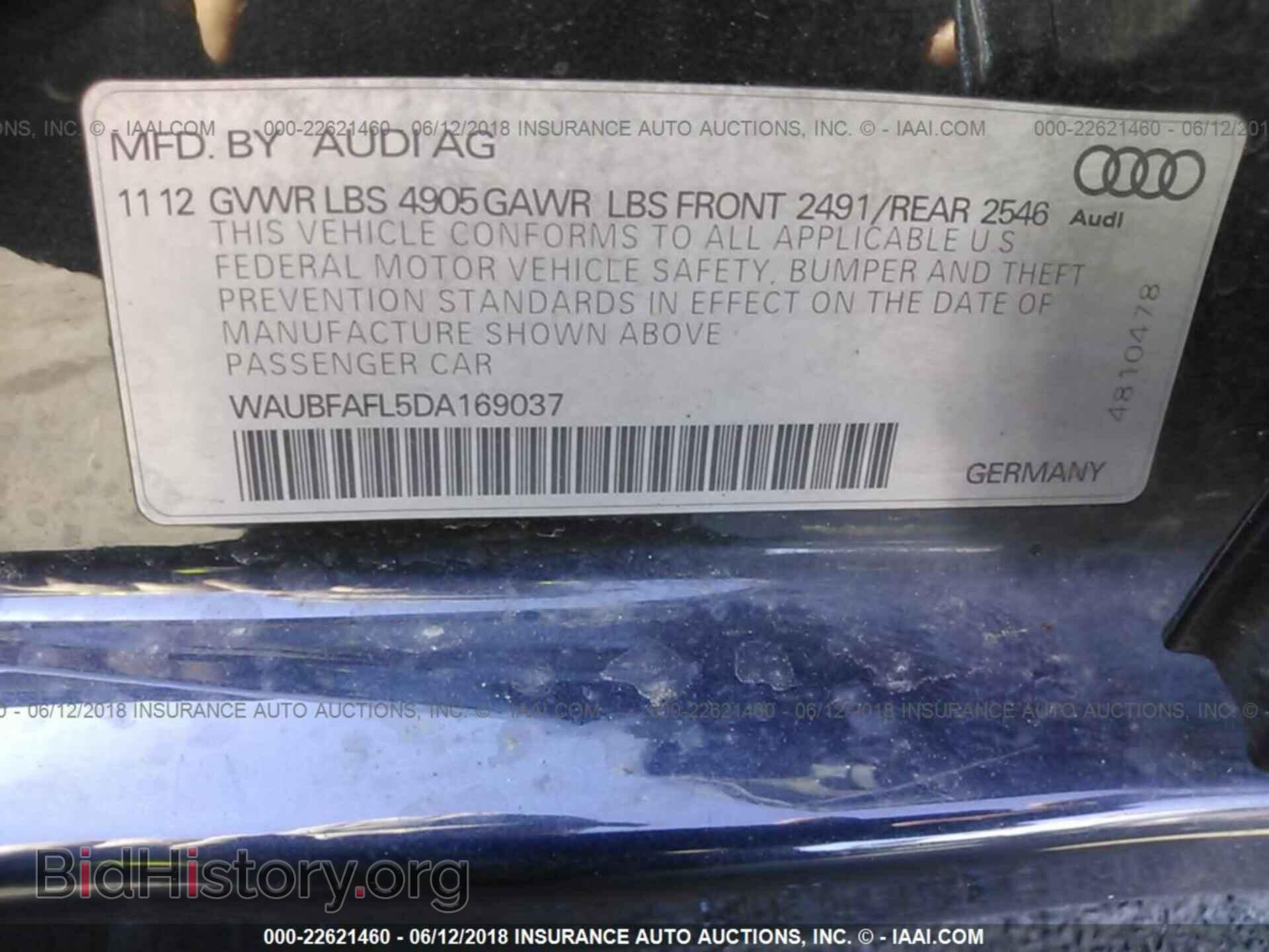 2013 Audi A4 - VIN: WAUBFAFL5DA169037 - Фото 9