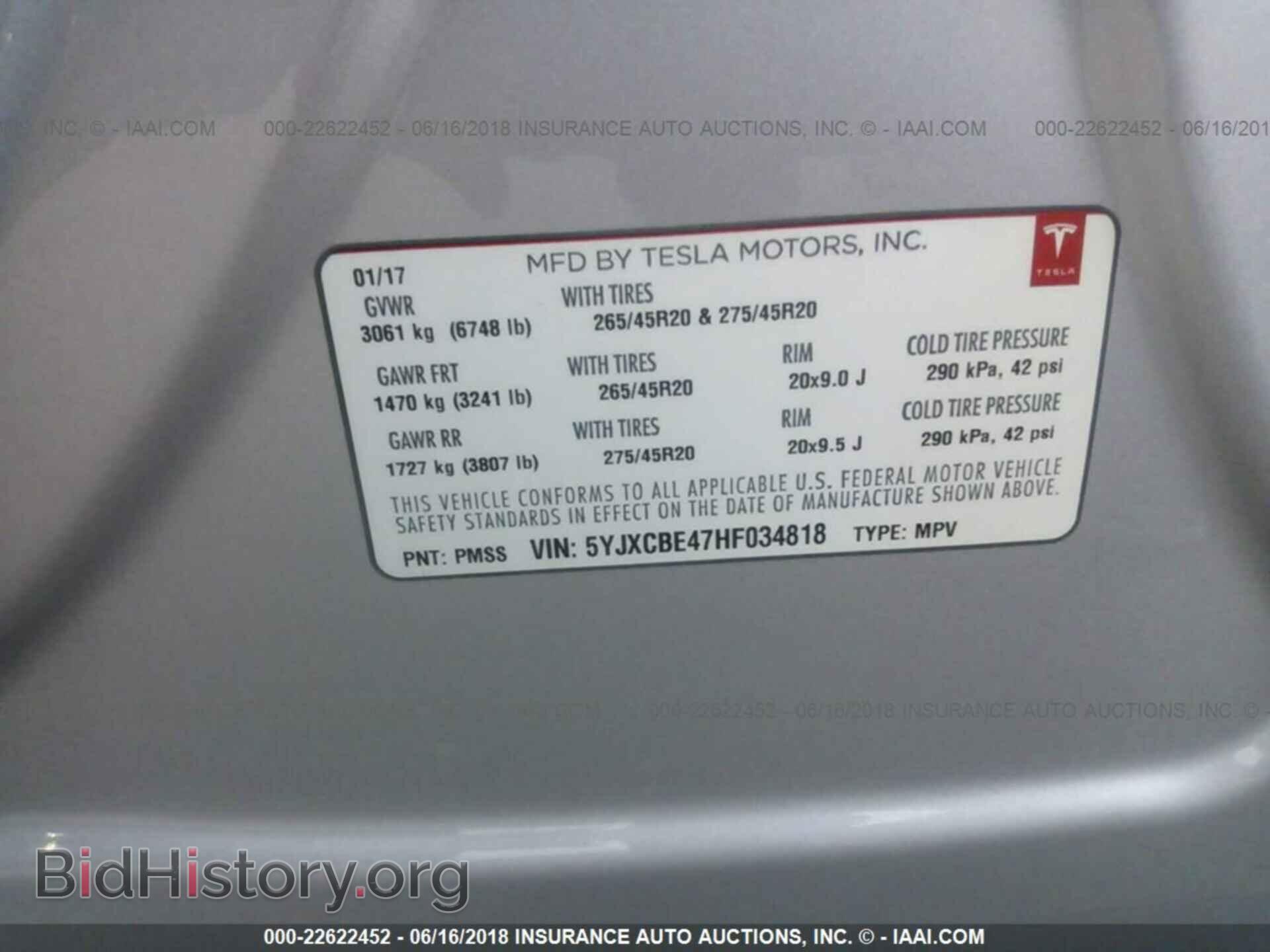 2017 Tesla Model x - VIN: 5YJXCBE47HF034818 - Фото 9