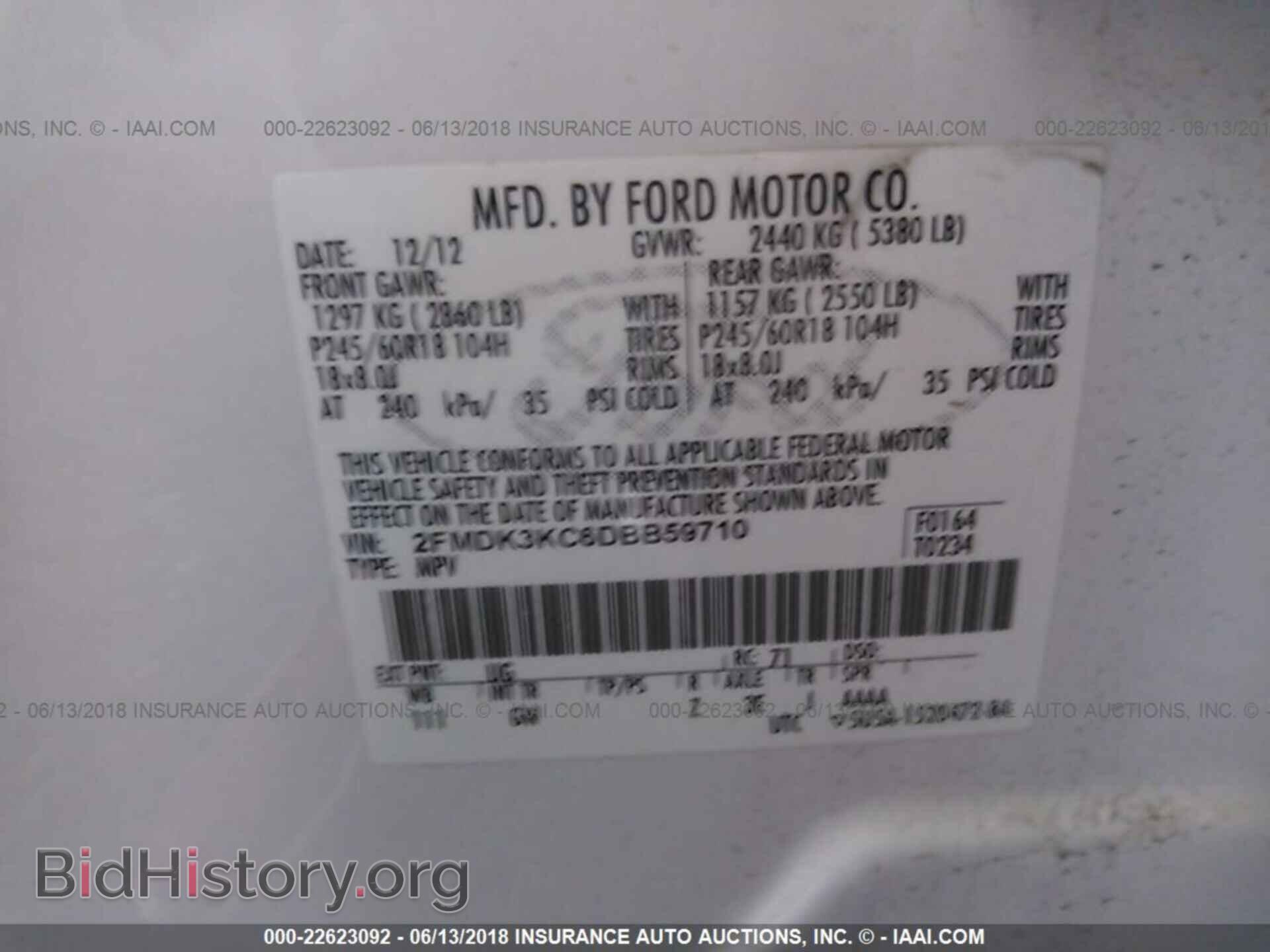 2013 FORD EDGE - VIN: 2FMDK3KC6DBB59710 - Photo 9